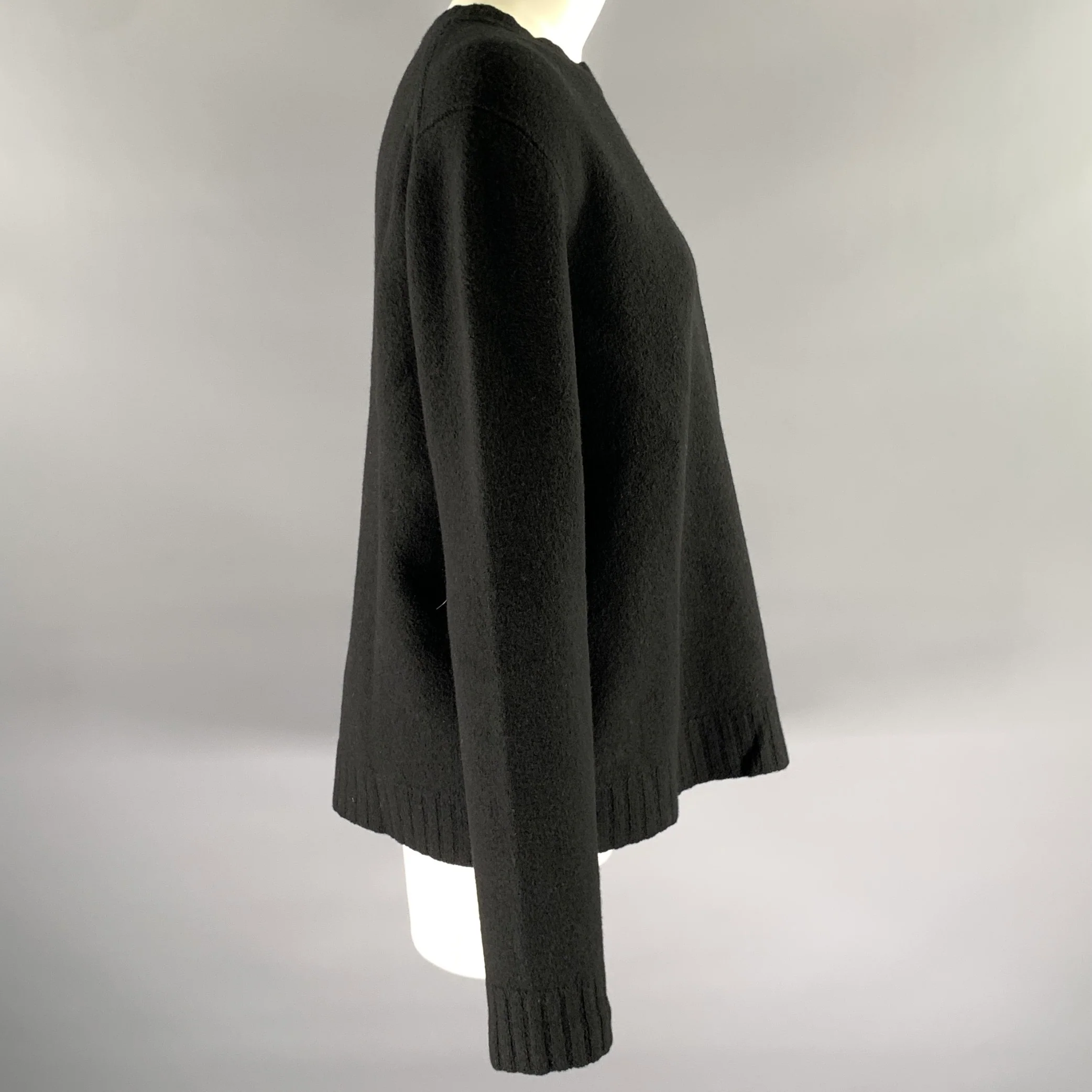 JIL SANDER Size M Black Wool Pull On Sweater - Image 3