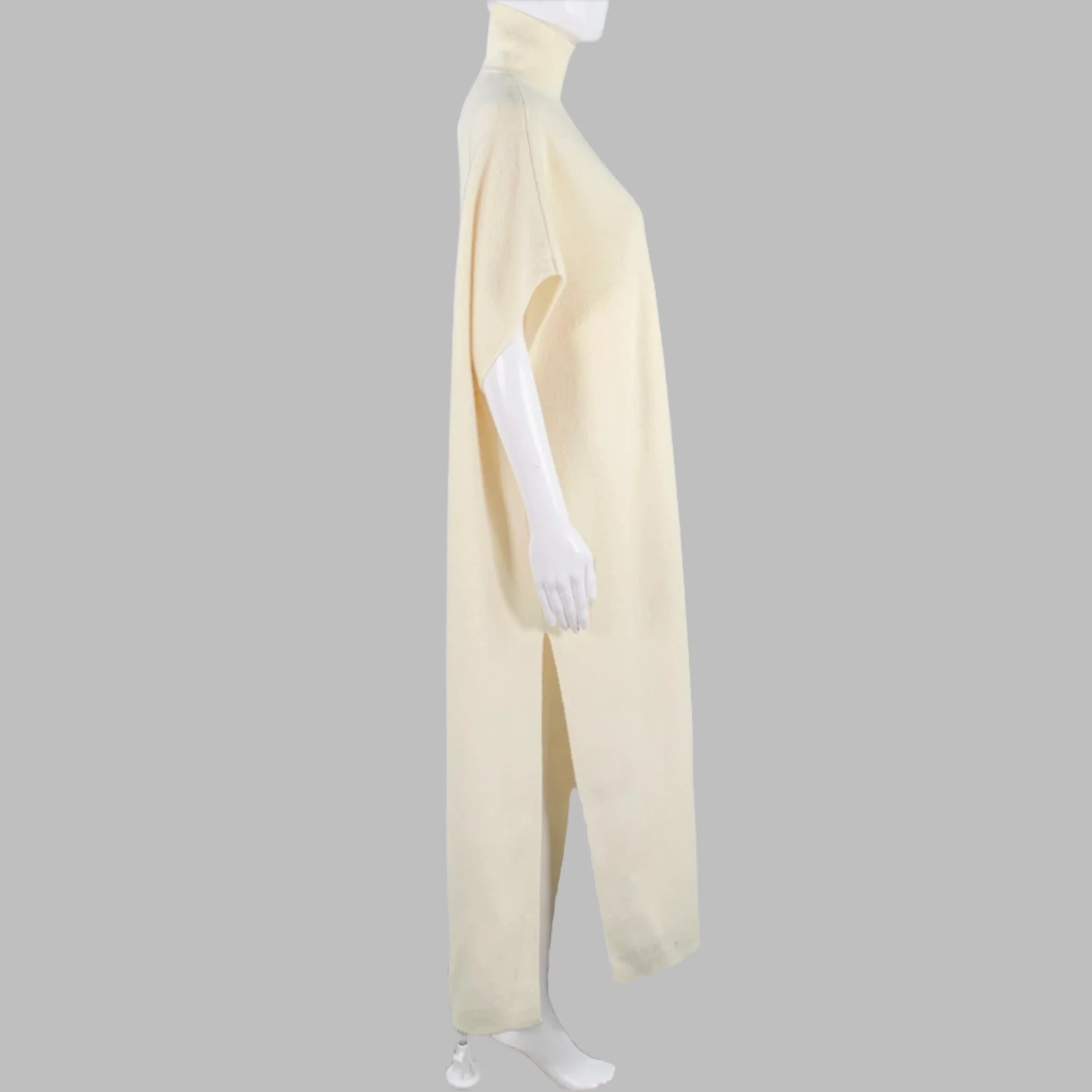 JIL SANDER Size M Cream Wool Asymmetrical Vest - Image 2