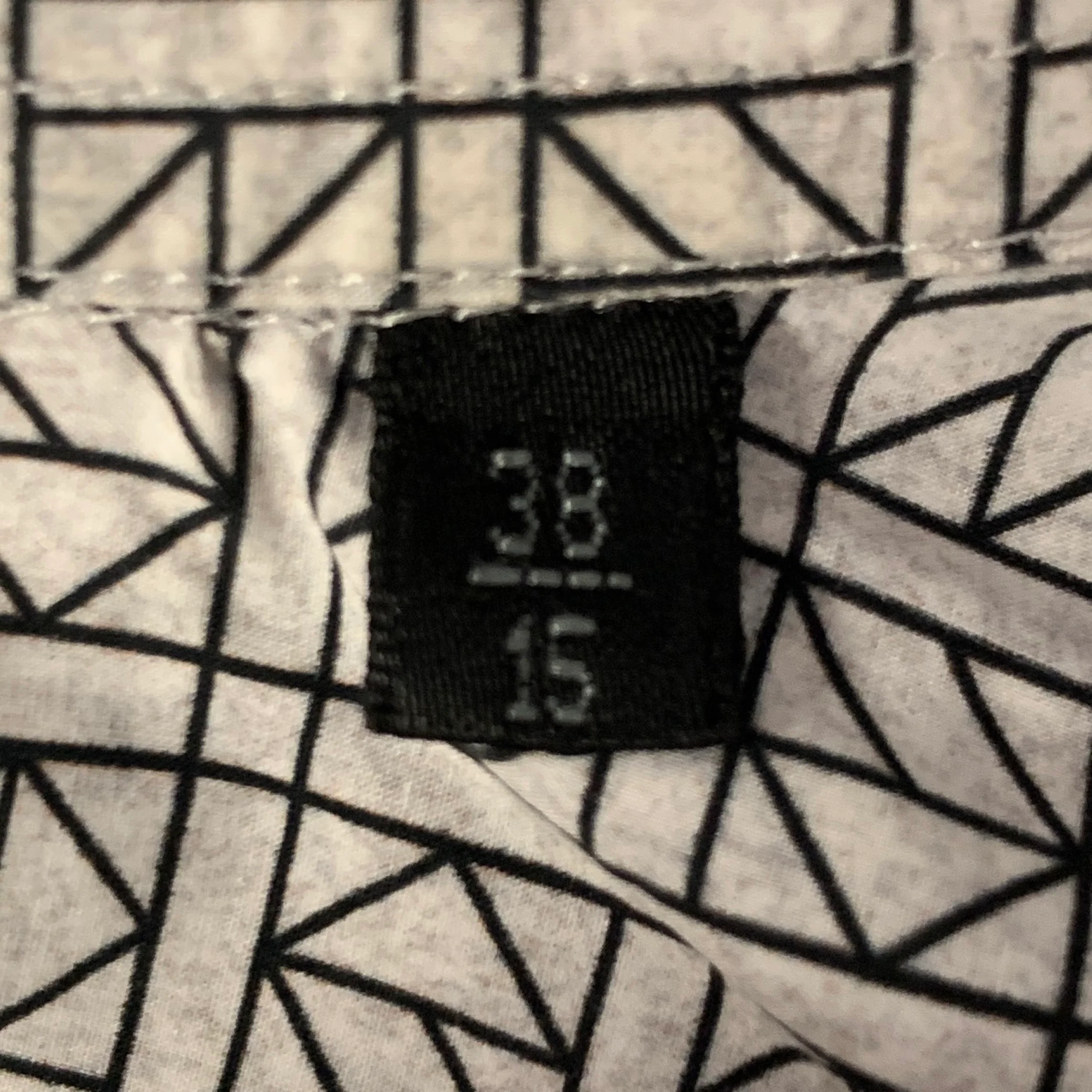 JIL SANDER Size S Grey Black Geometric Pointed Collar Long Sleeve Shirt - Image 7
