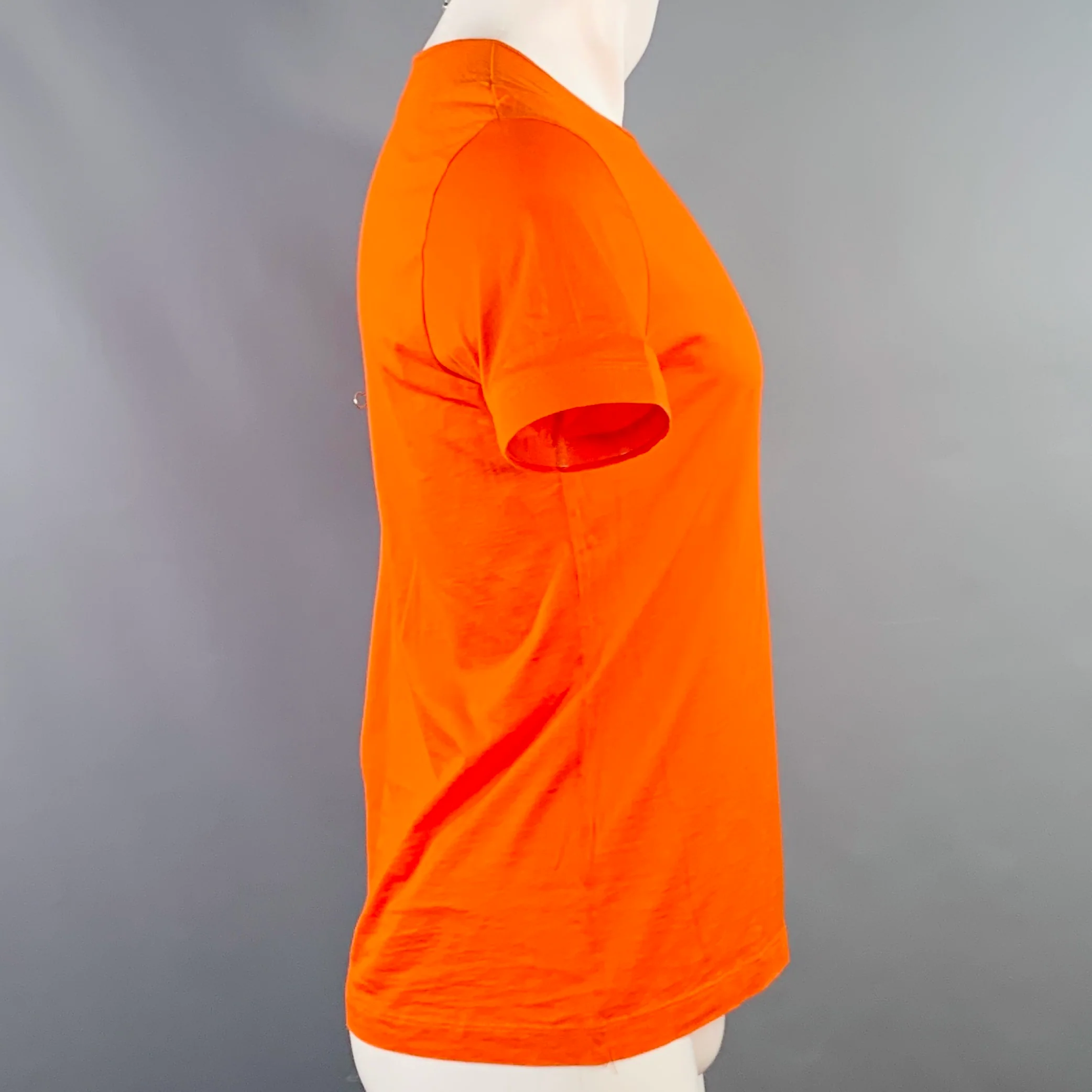 JIL SANDER Size S Orange Rust Jersey Cotton Scoop Neck T-shirt - Image 2