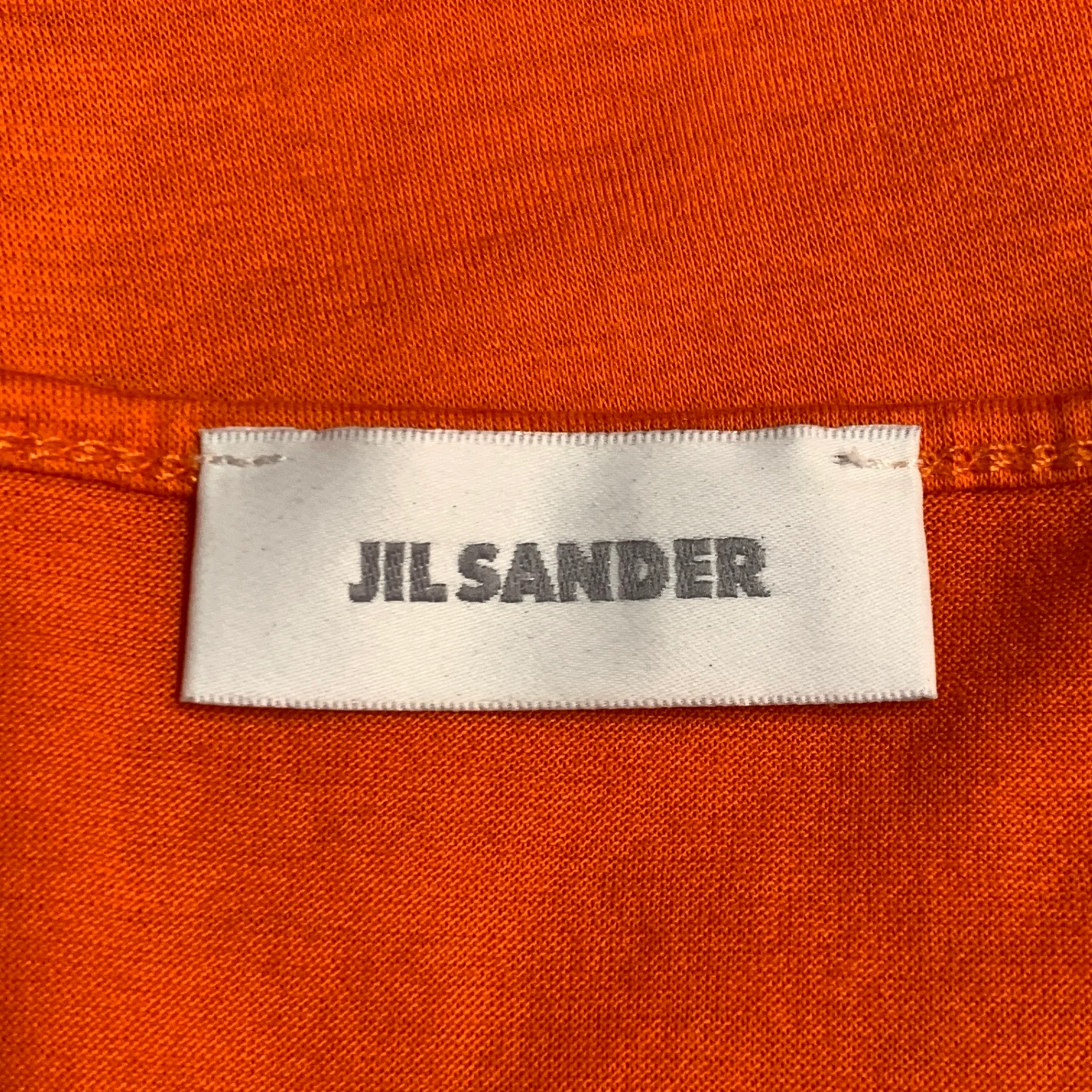 JIL SANDER Size S Orange Rust Jersey Cotton Scoop Neck T-shirt - Image 5