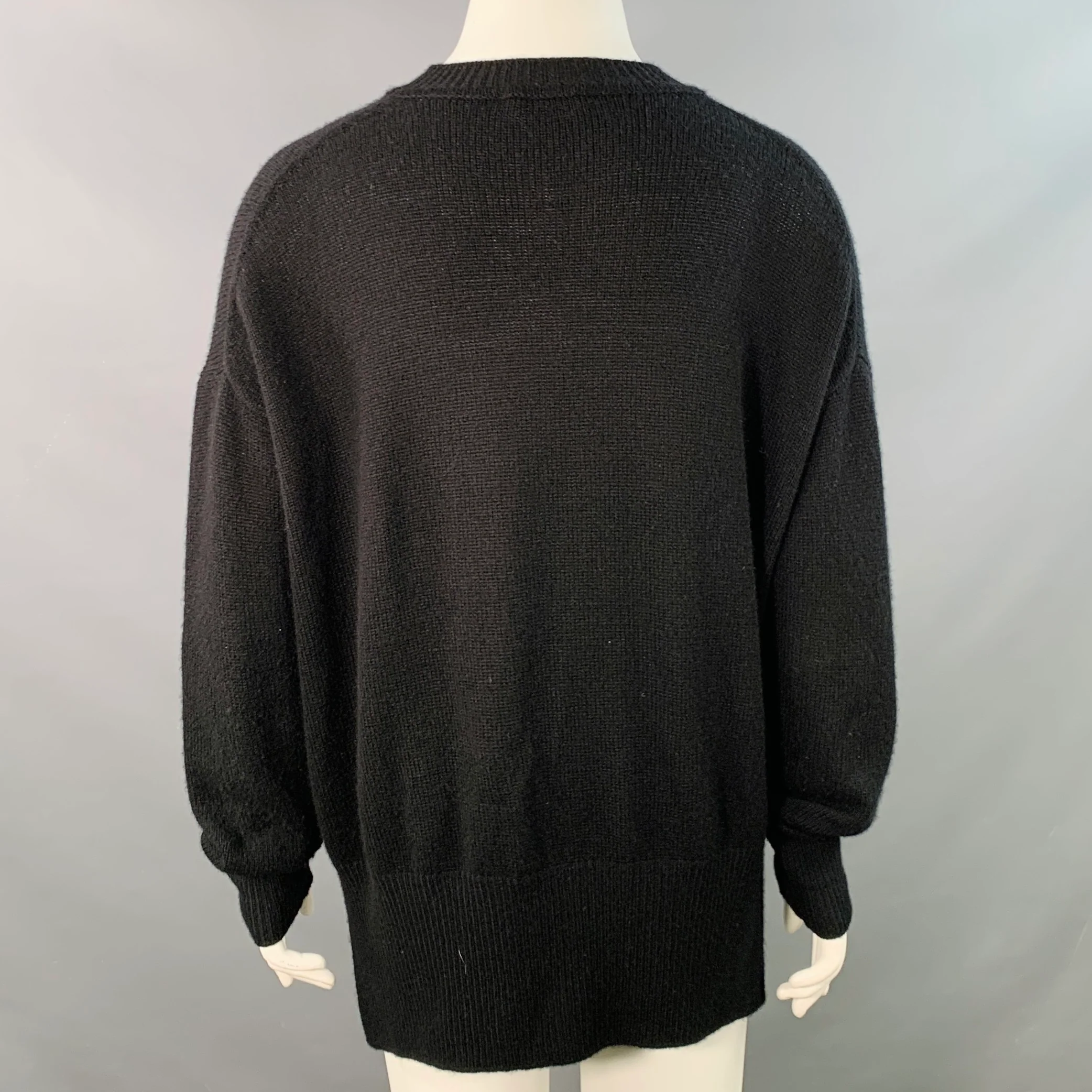 JIL SANDER Size XL Black Cashmere Crew Neck Sweater - Image 3