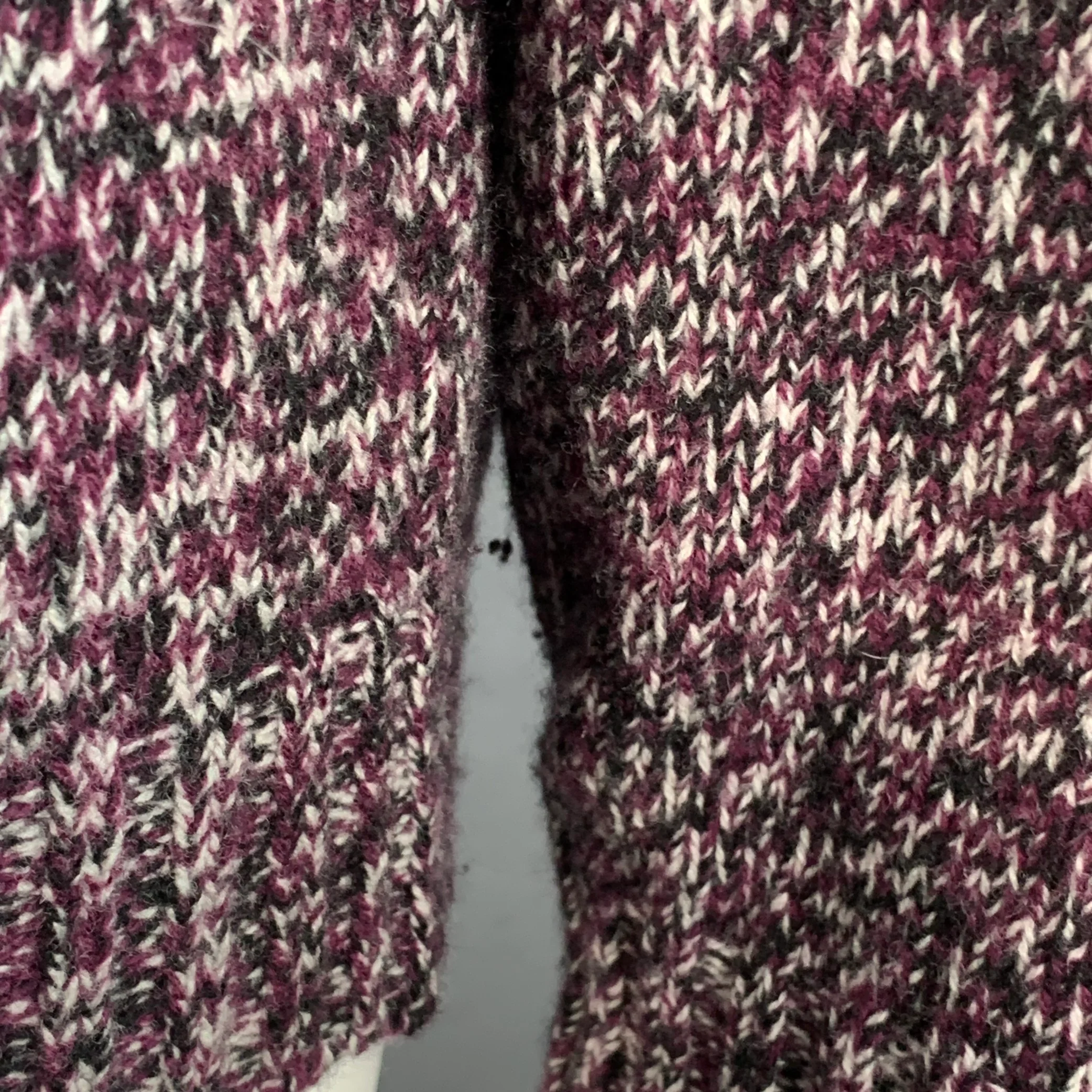 JIL SANDER Size XL Purple Black White Wool Melange Boxy Sweater - Image 6
