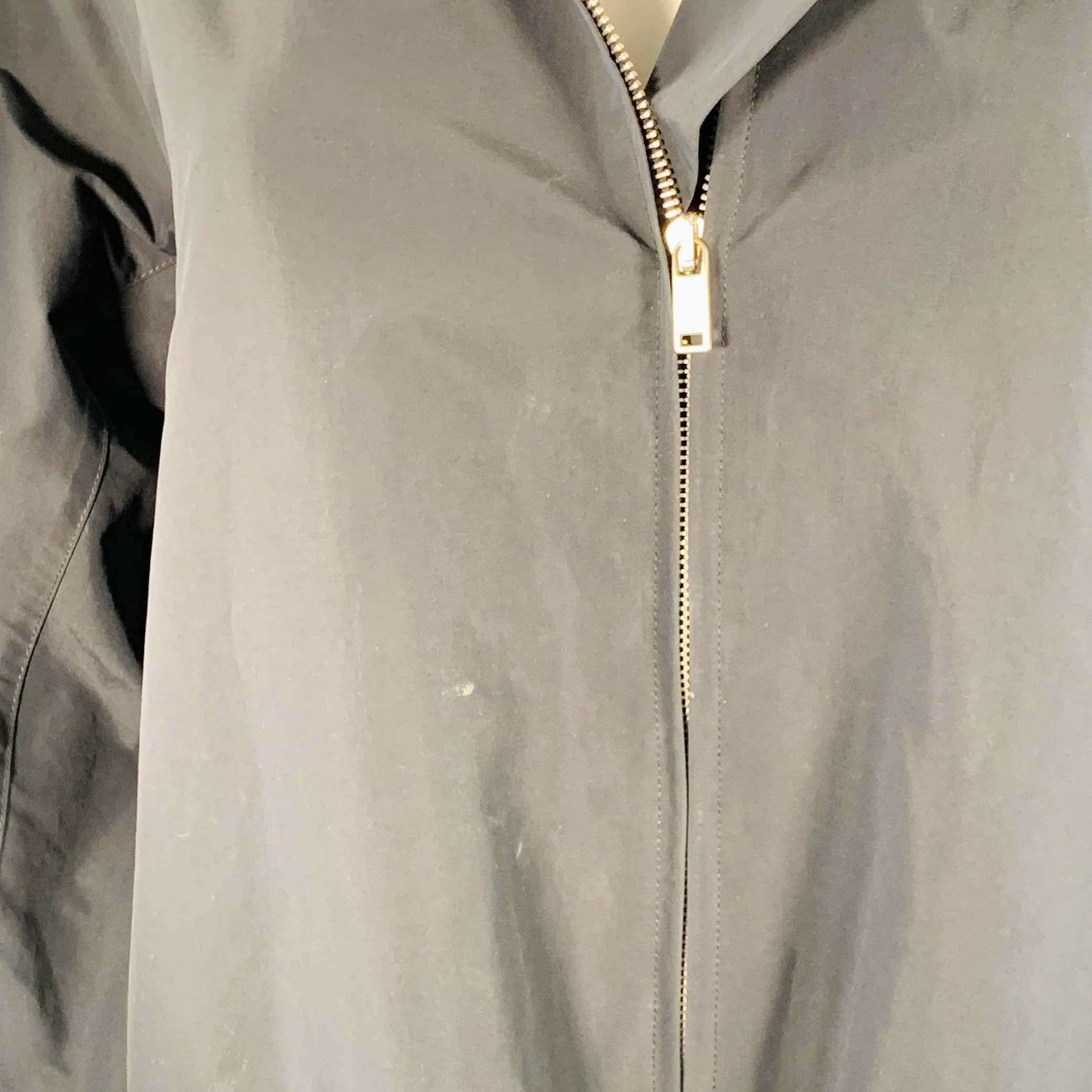 JIL SANDER Size XS Navy Polyester Hooded Zip Up Coat - Image 7