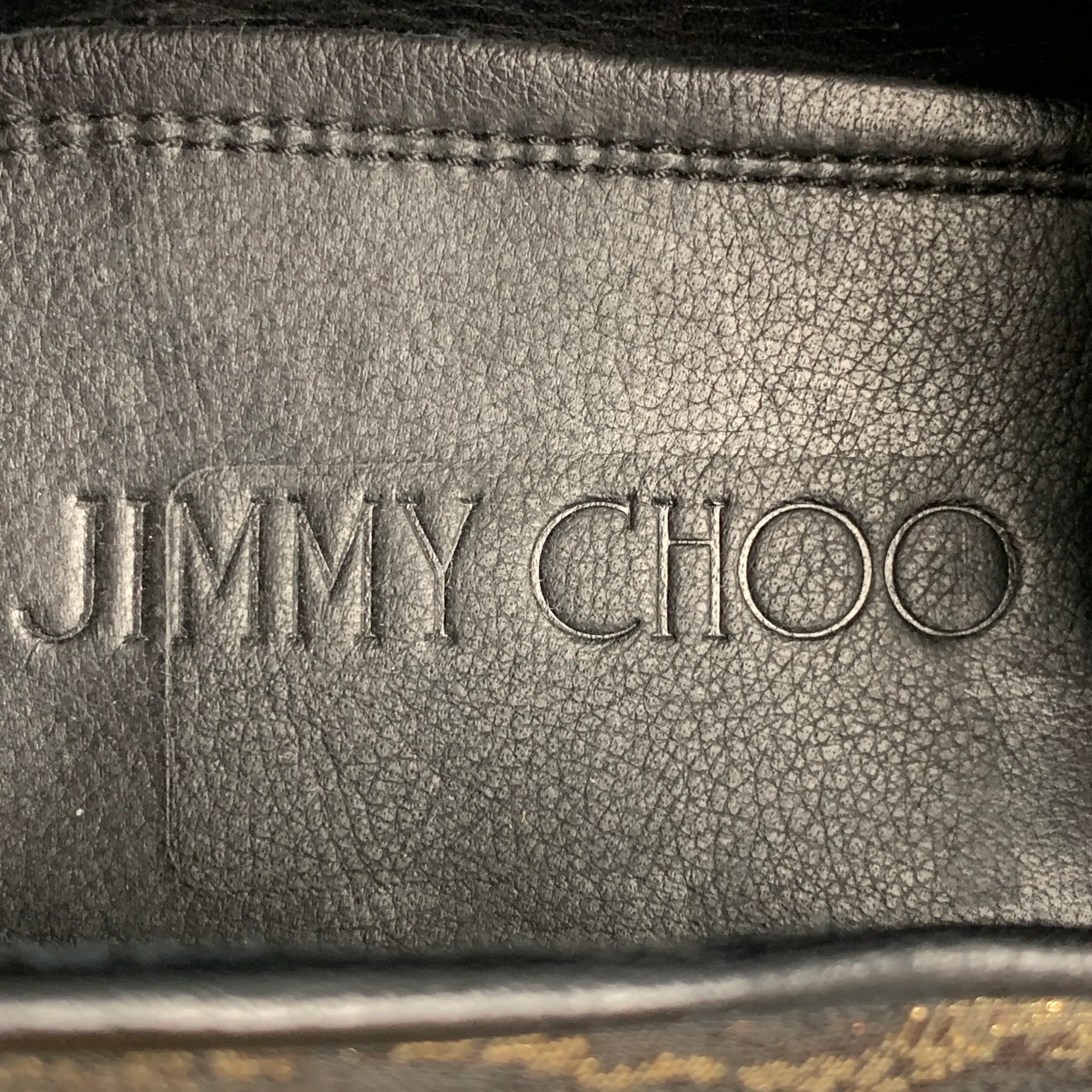 JIMMY CHOO Size 10 Gold Brown Animal Print Leather Slip On Loafers - Image 7