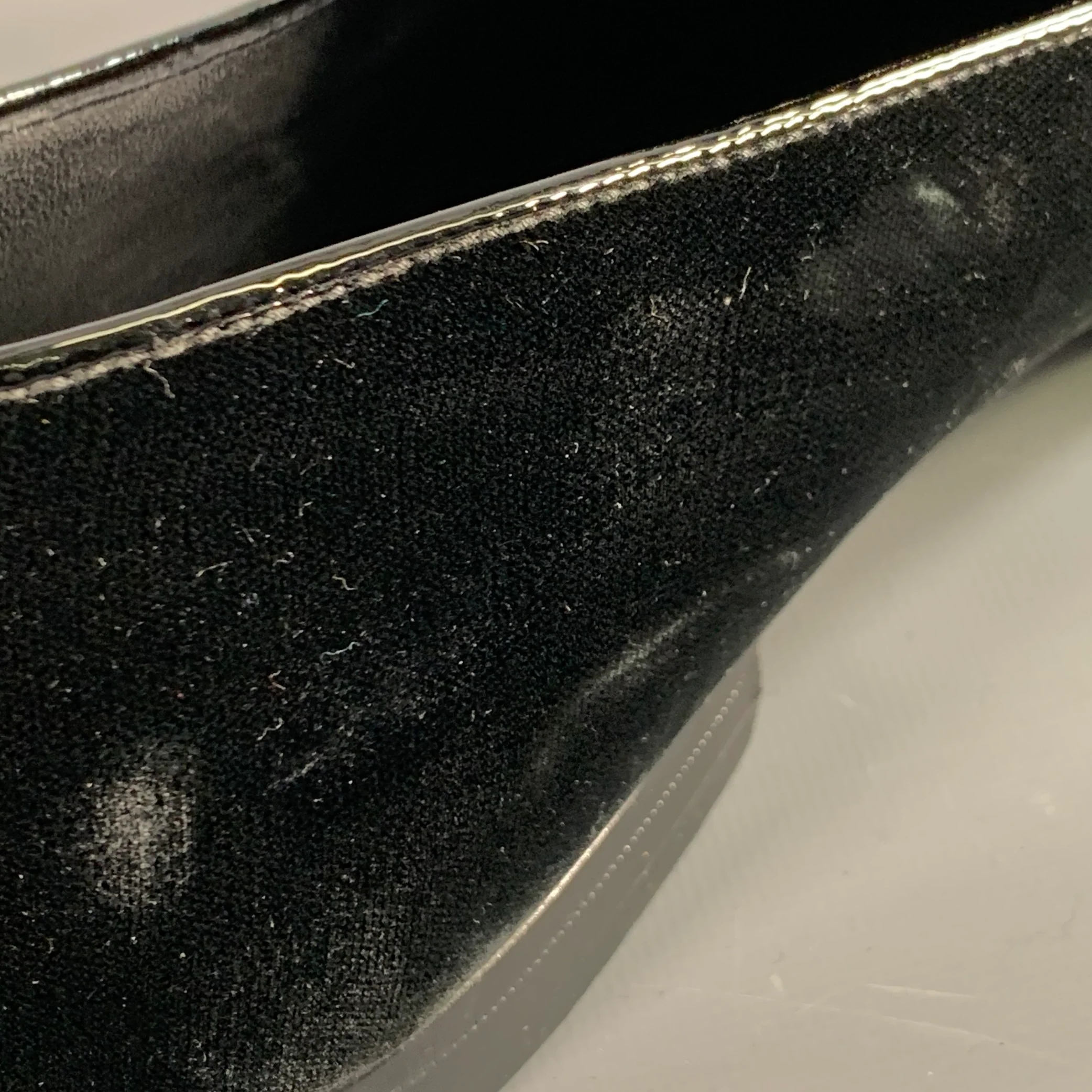 JIMMY CHOO Size 11.5 Black Grey Glitter Velvet Loafers - Image 11