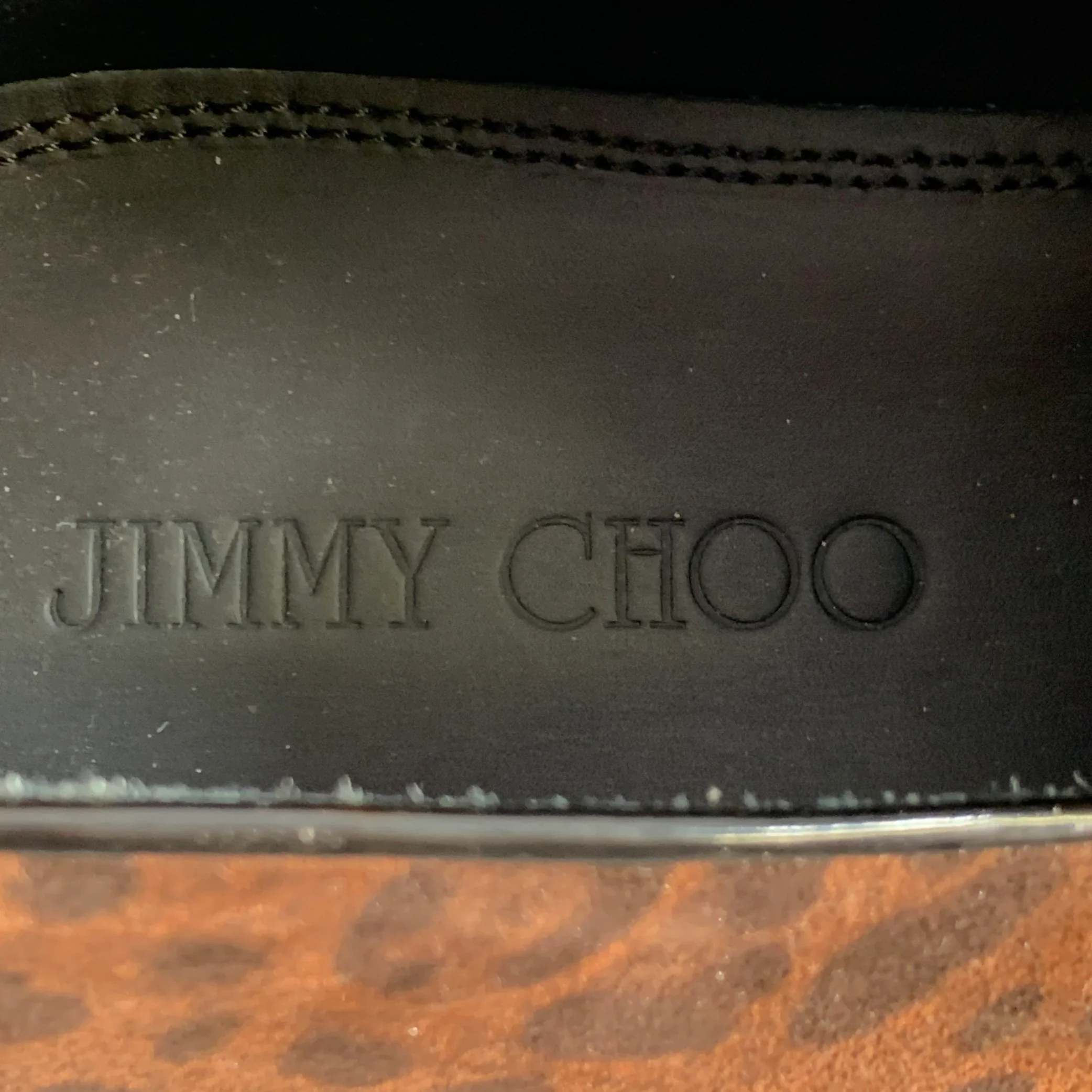 JIMMY CHOO Size 11 Brown Black Animal Print Velvet Slip On Loafers - Image 7
