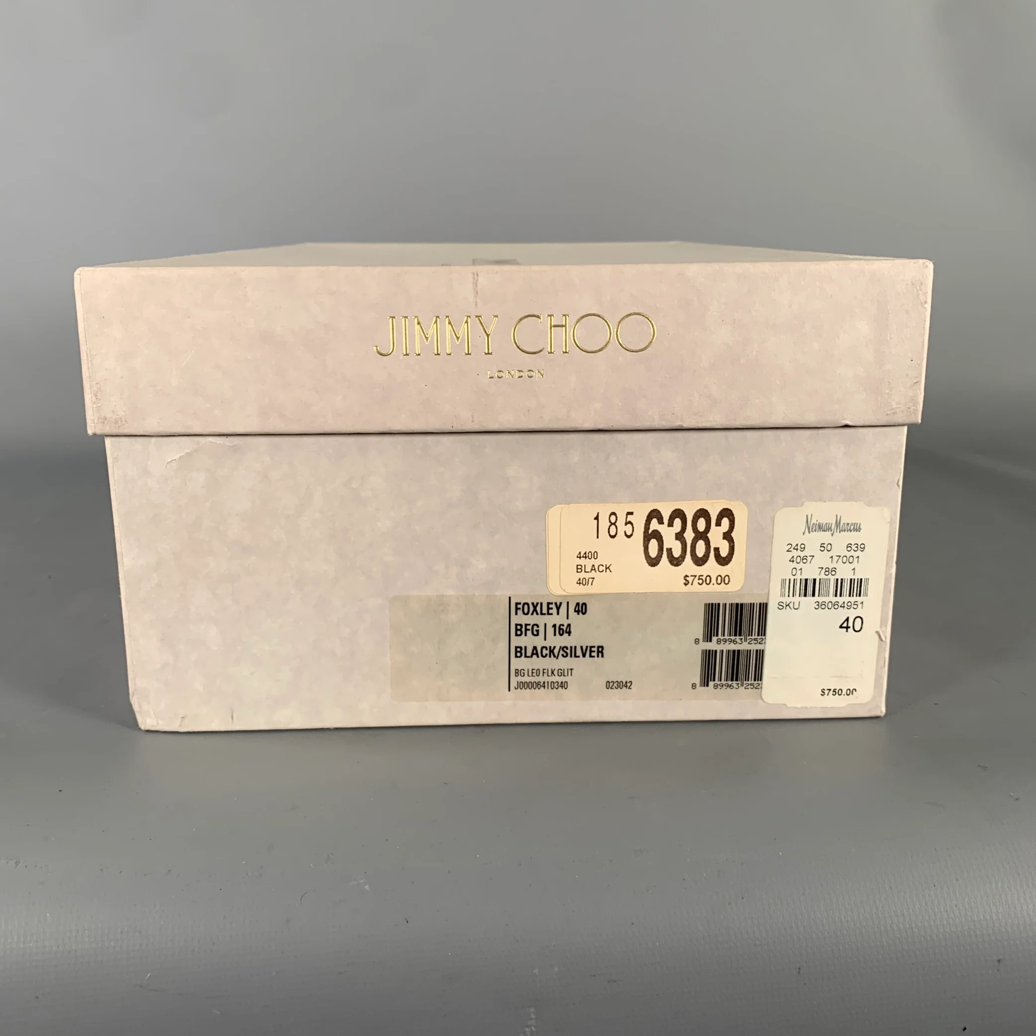 JIMMY CHOO Foxley Size 7 Silver Black Medusa Jacquard Tassels Loafers - Image 10