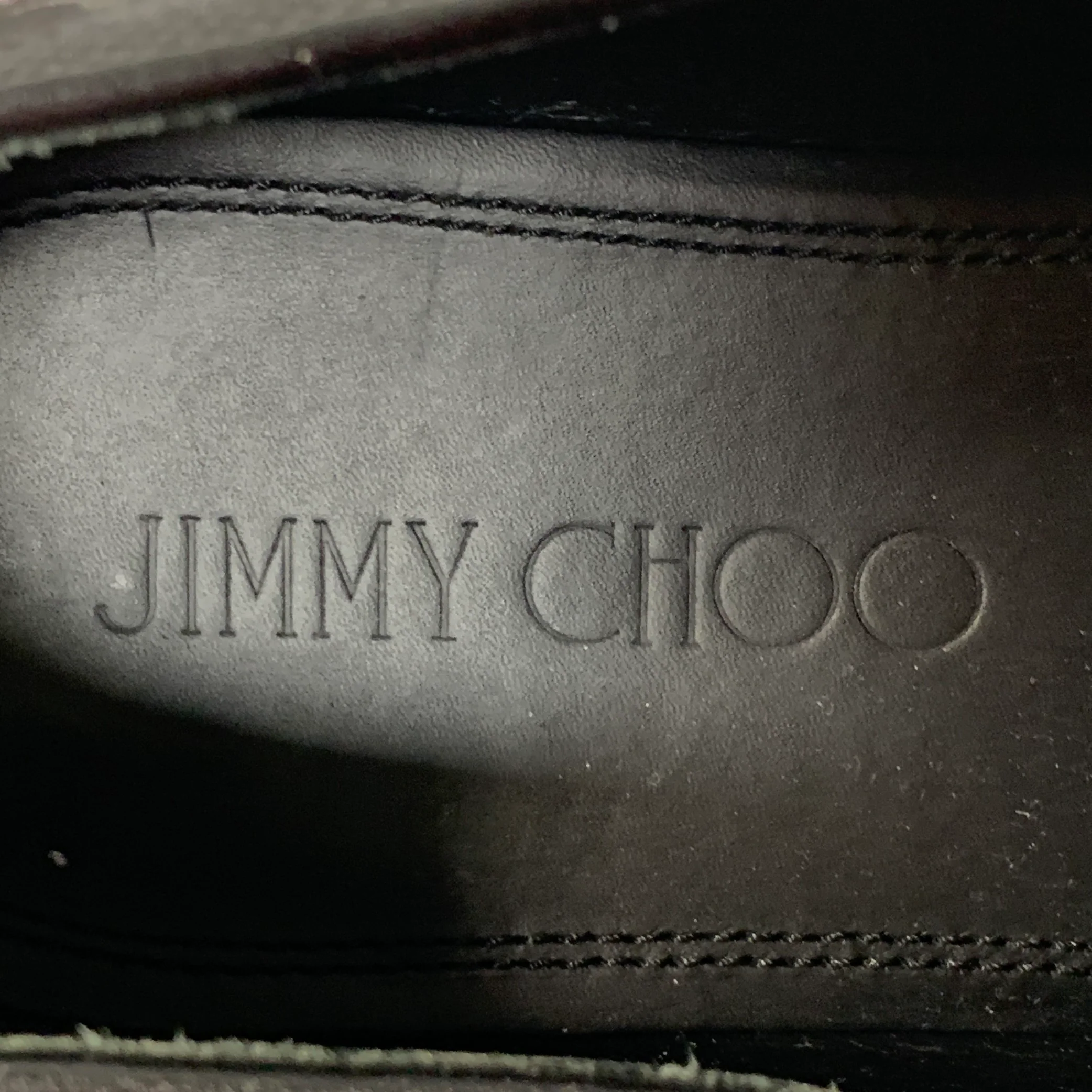 JIMMY CHOO Size 8 Black Grey Camouflage Figures Canvas Slip On Loafers - Image 7