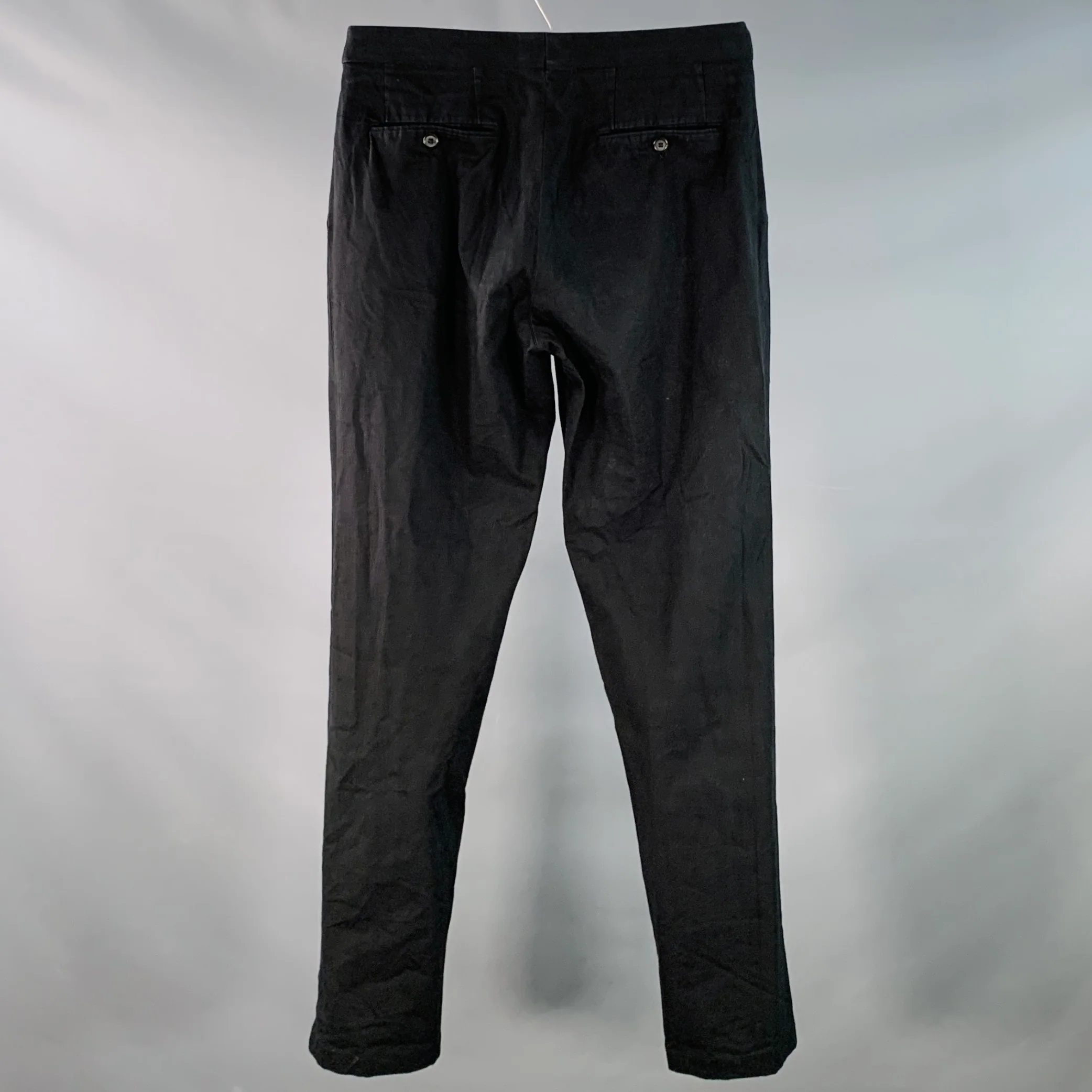 JOHN BARTLETT Size 30 Black Cotton Blend Belted Harness Casual Pants - Image 3