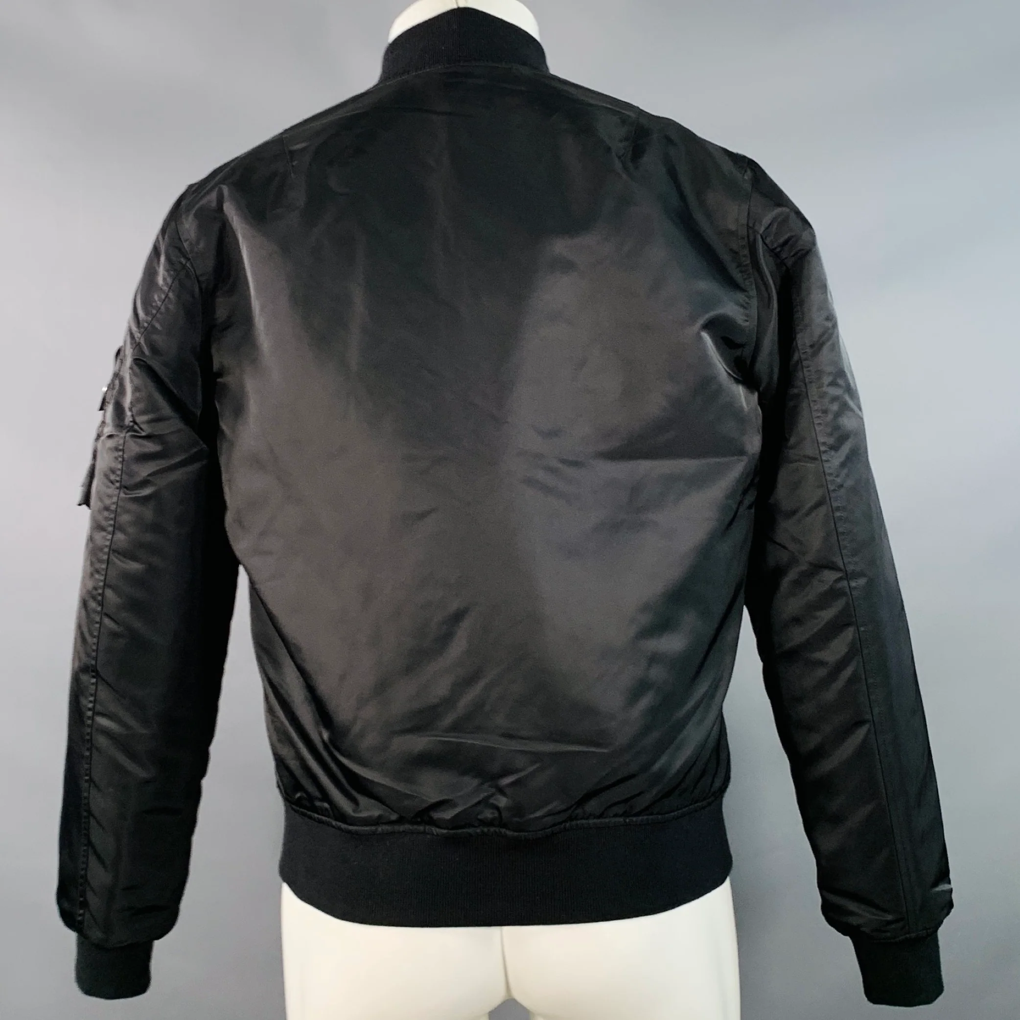 JOHN ELLIOTT Bogota II Size S Black Nylon Zip Up Bomber Jacket - Image 3