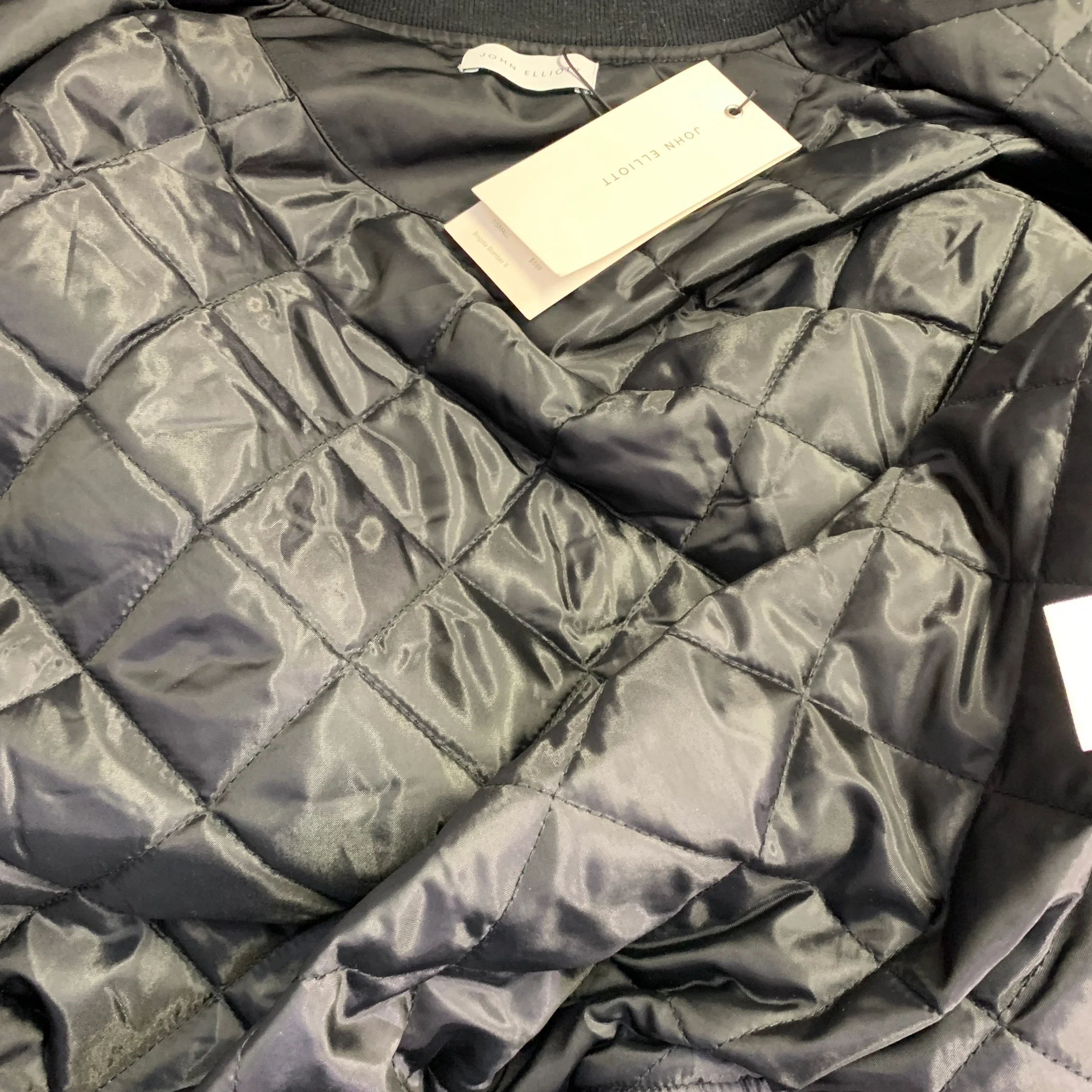 JOHN ELLIOTT Bogota II Size S Black Nylon Zip Up Bomber Jacket - Image 8