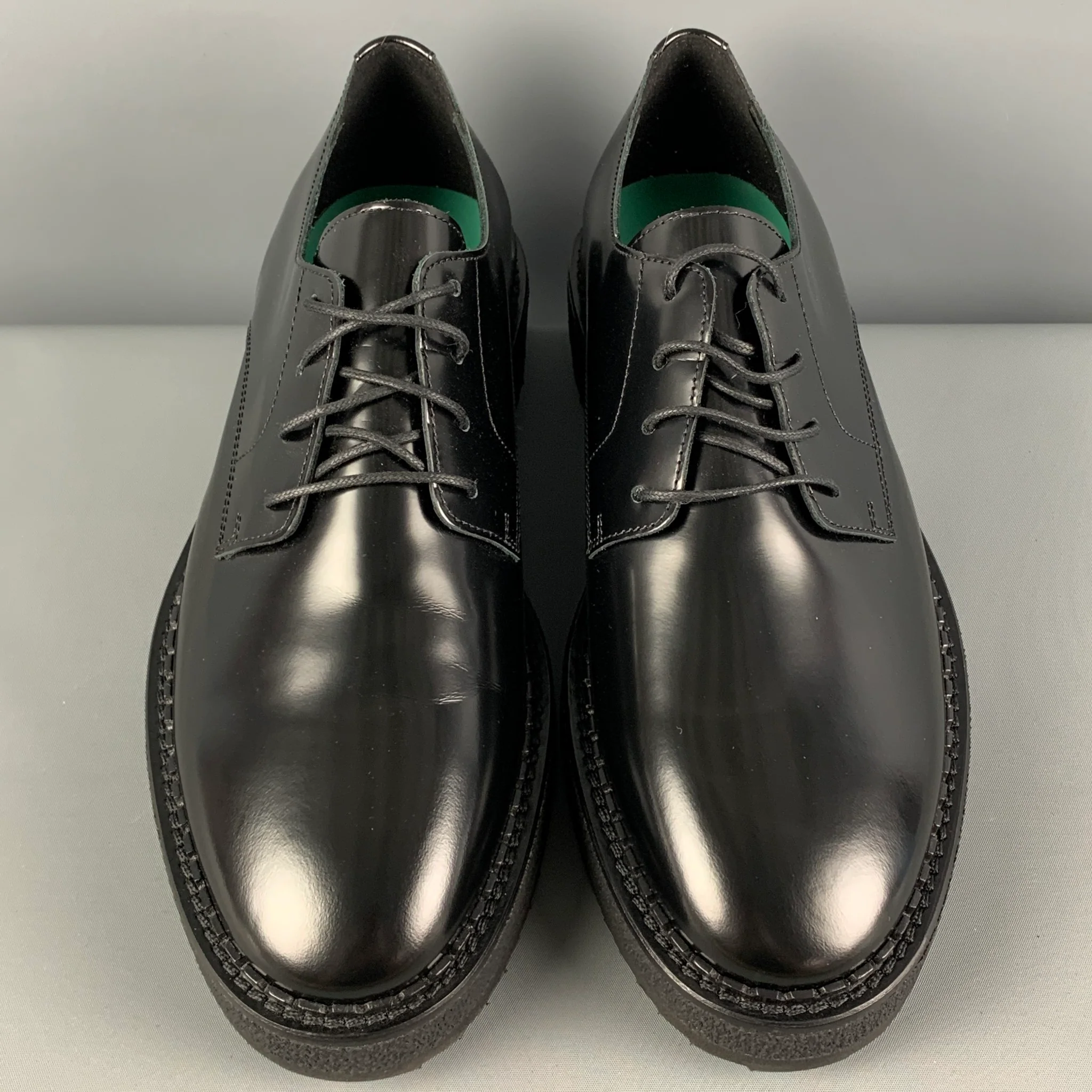 JOHN ELLIOTT Size 10 Black Leather Creeper Lace Up Shoes - Image 4