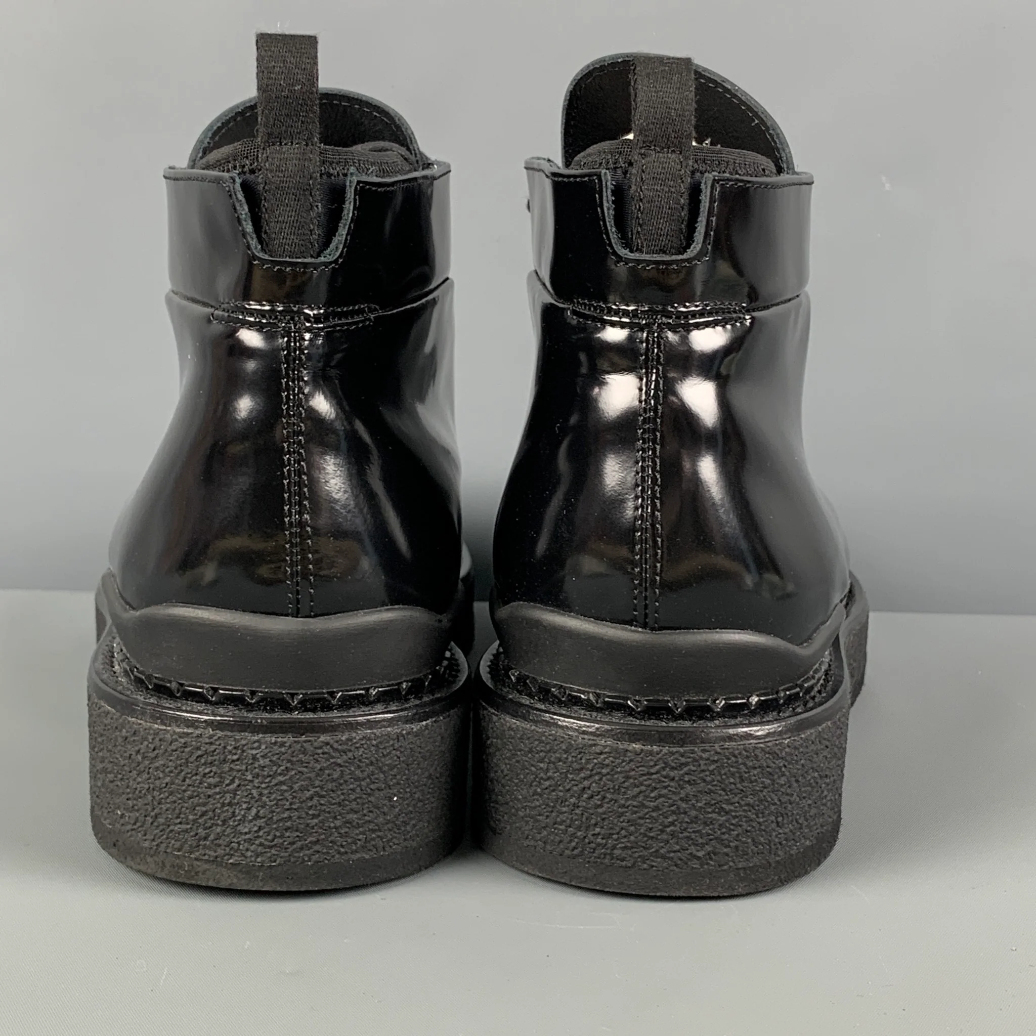JOHN ELLIOTT Size 11 Black Leather Creeper Boots - Image 5