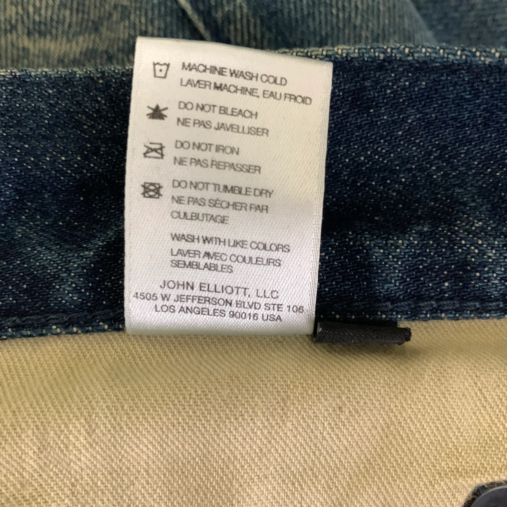 JOHN ELLIOTT Size 34 Blue Distressed Denim Button Fly Jeans - Image 5