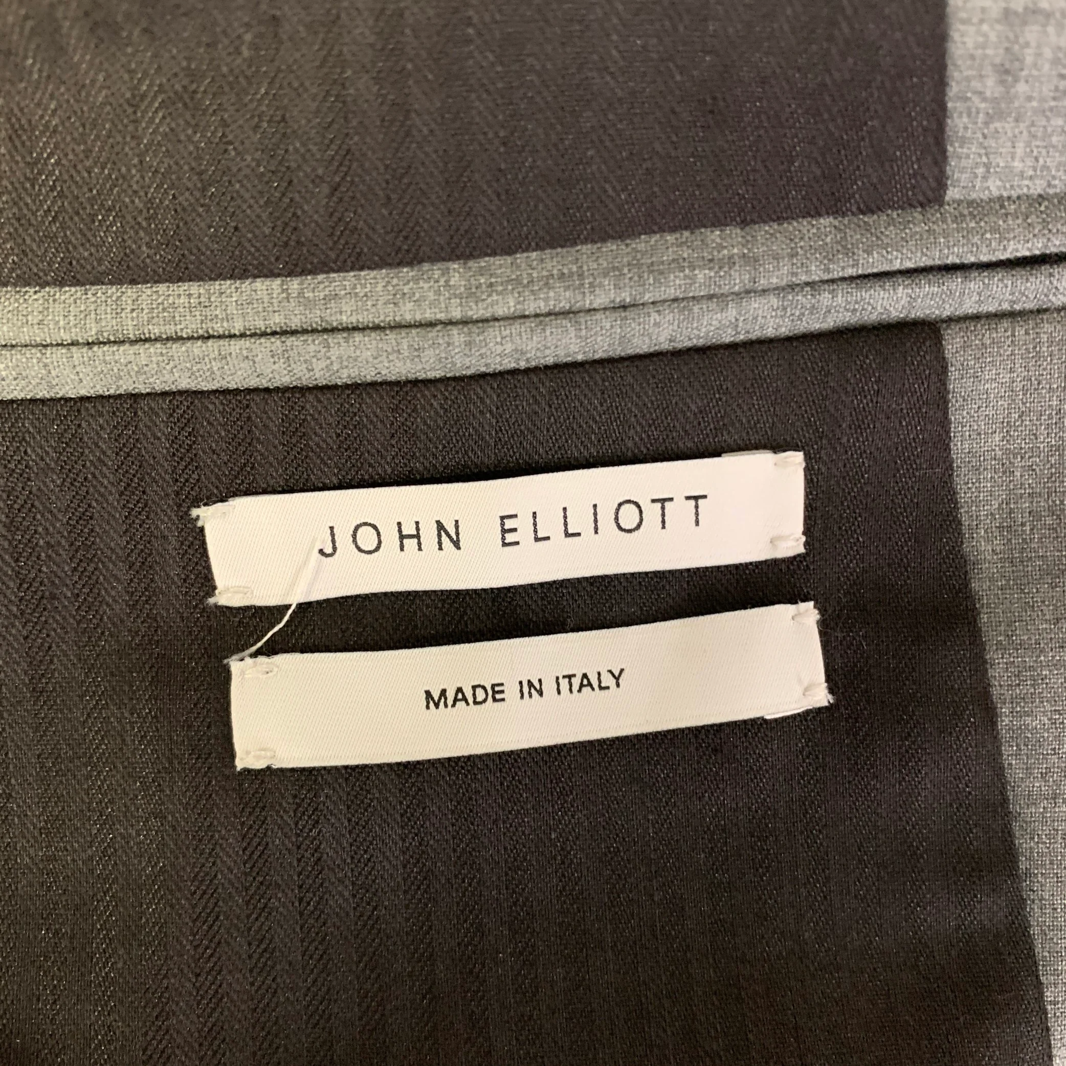 JOHN ELLIOTT Size 42 Grey Wool Double Breasted Cropped Blazer - Image 5