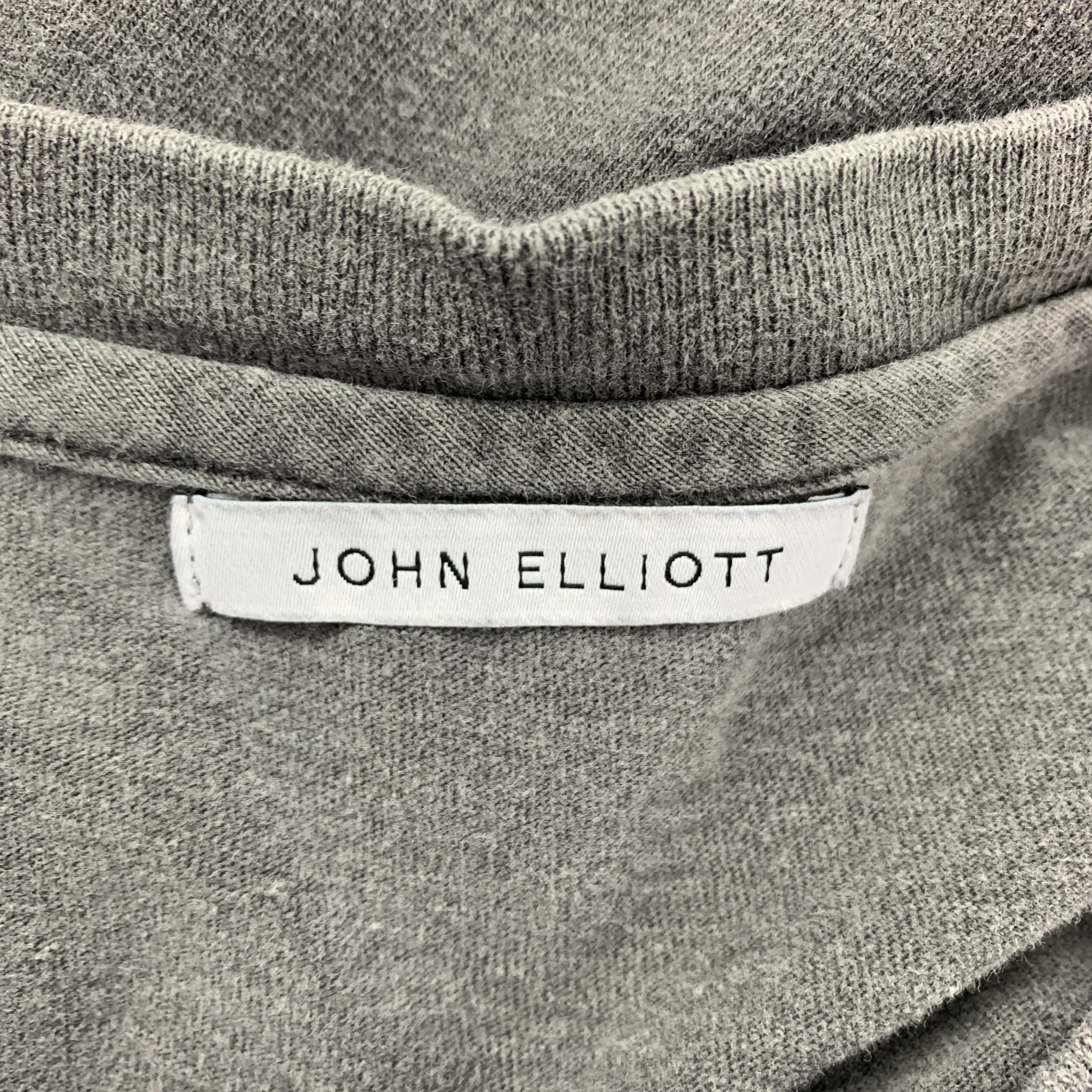 JOHN ELLIOTT Size L Grey Cotton Long Sleeve T-shirt - Image 5