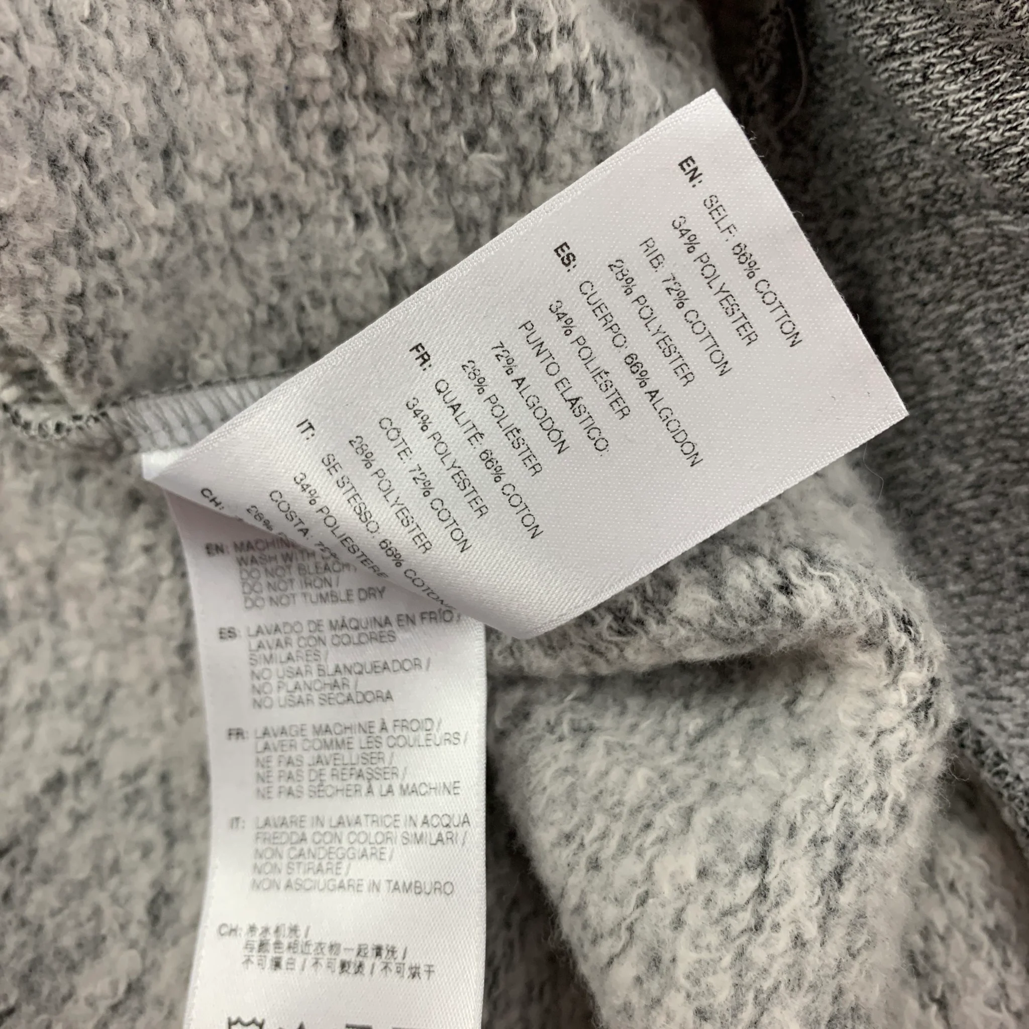 JOHN ELLIOTT Size XL Grey Heather Cotton / Polyester Hooded Sweatshirt - Image 5