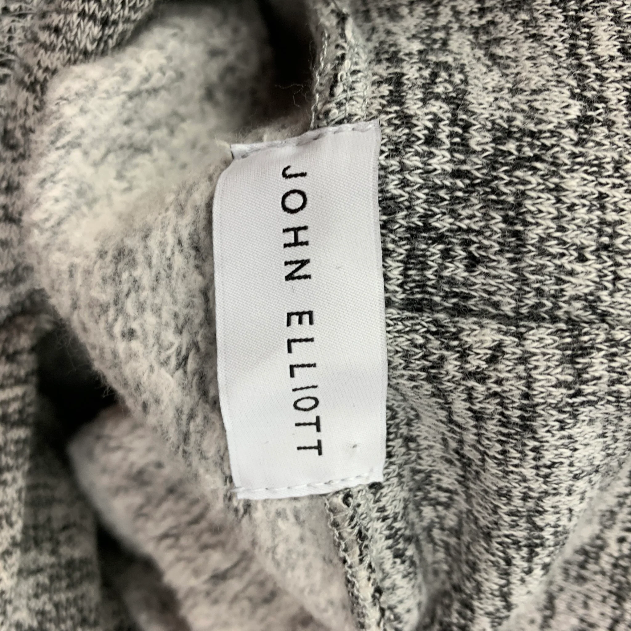 JOHN ELLIOTT Size XL Grey Heather Cotton / Polyester Hooded Sweatshirt - Image 6