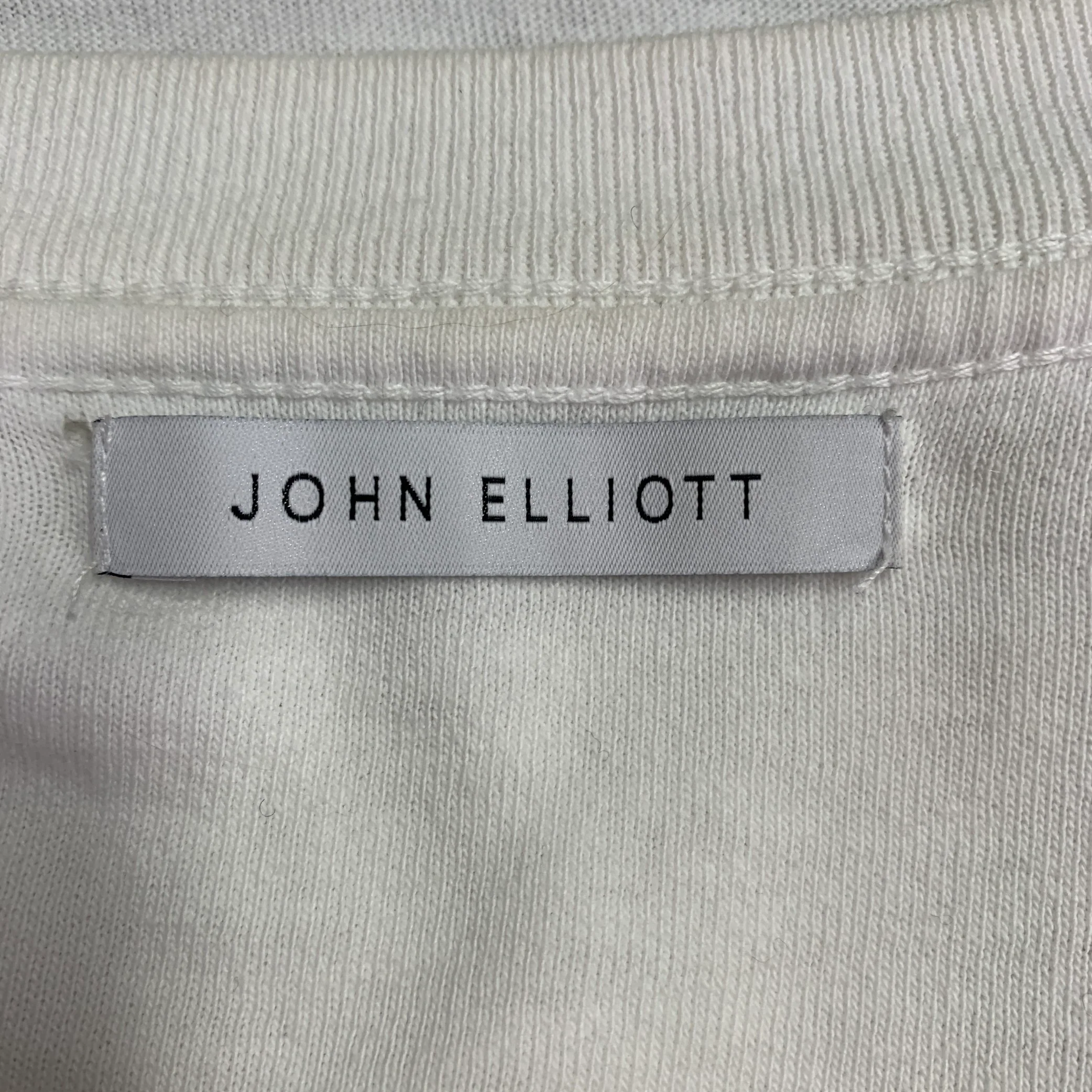 JOHN ELLIOTT Size XS White Cotton Reverse Seams T-shirt - Image 5