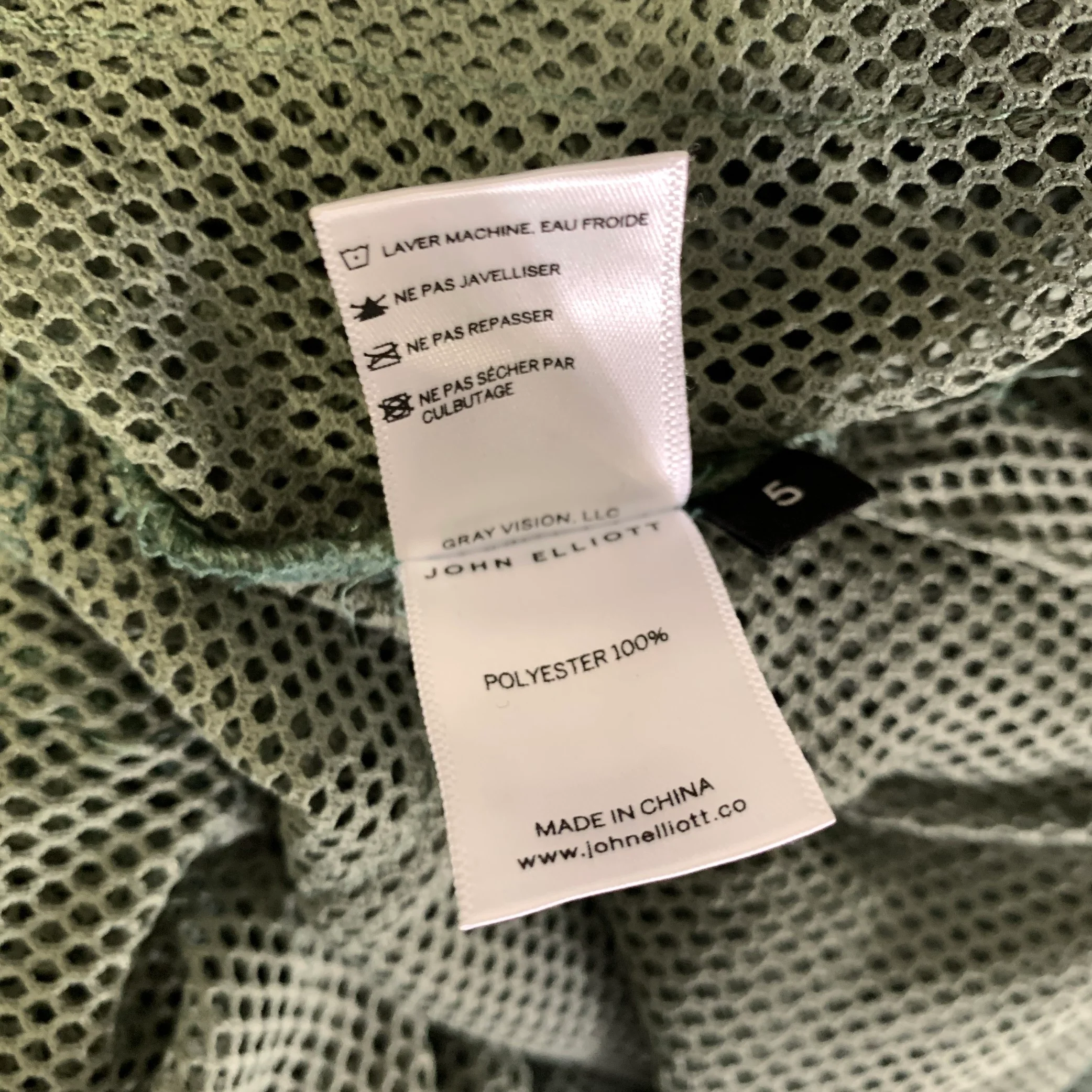 JOHN ELLIOTT Size XXL Green Olive Mesh Polyester Basketball Tank Top - Image 7