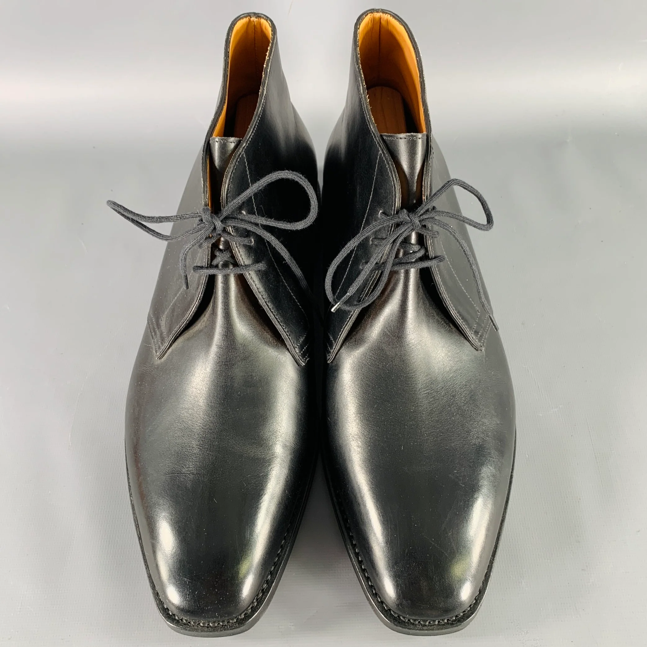 JOHN LOBB Size 10 Giono Black Leather Lace-Up Ankle Boots - Image 4