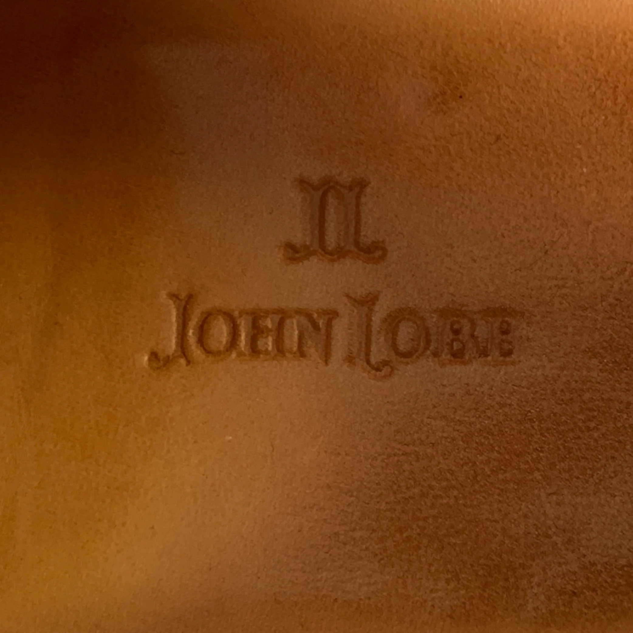 JOHN LOBB Size 8.5 Orange Perforated Leather Lace-Up Shoes - Image 7