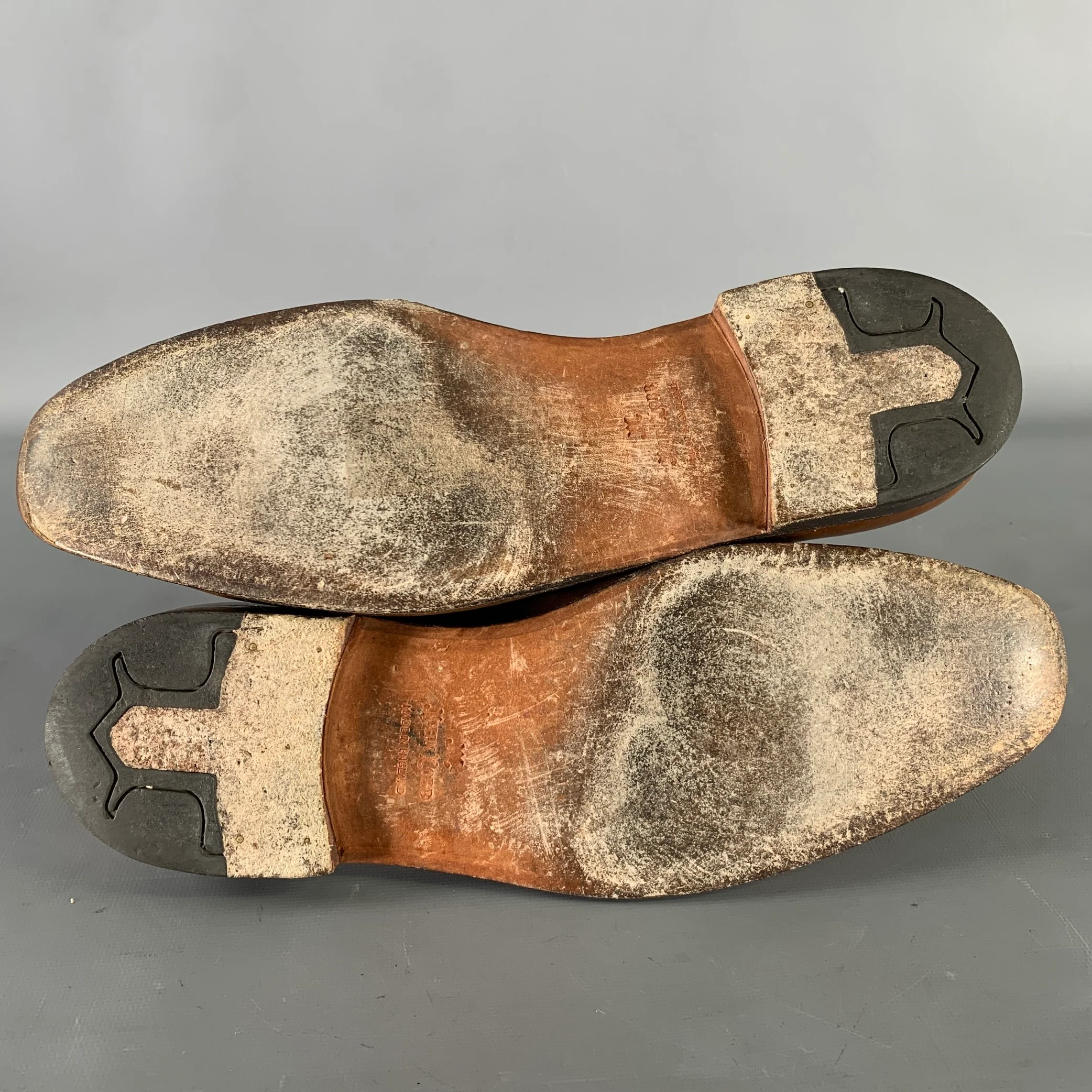 JOHN LOBB Size 9.5 Tan Brown Color Block Leather Penny Loafers - Image 6