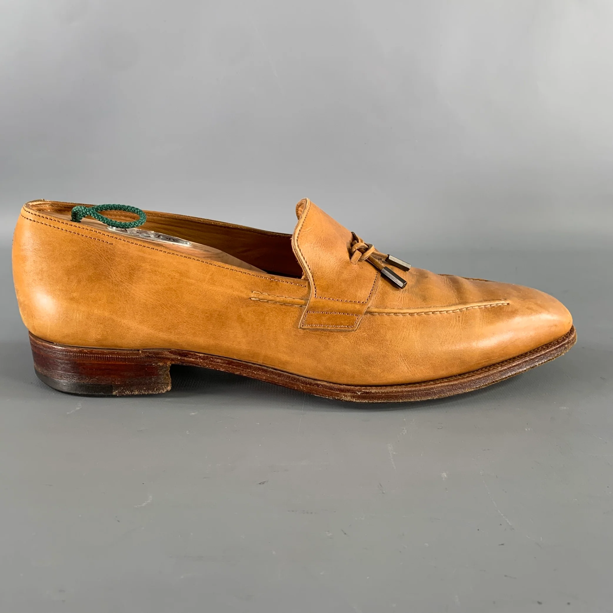 JOHN LOBB Size 9.5 Tan Leather Tassels Loafers - Image 2