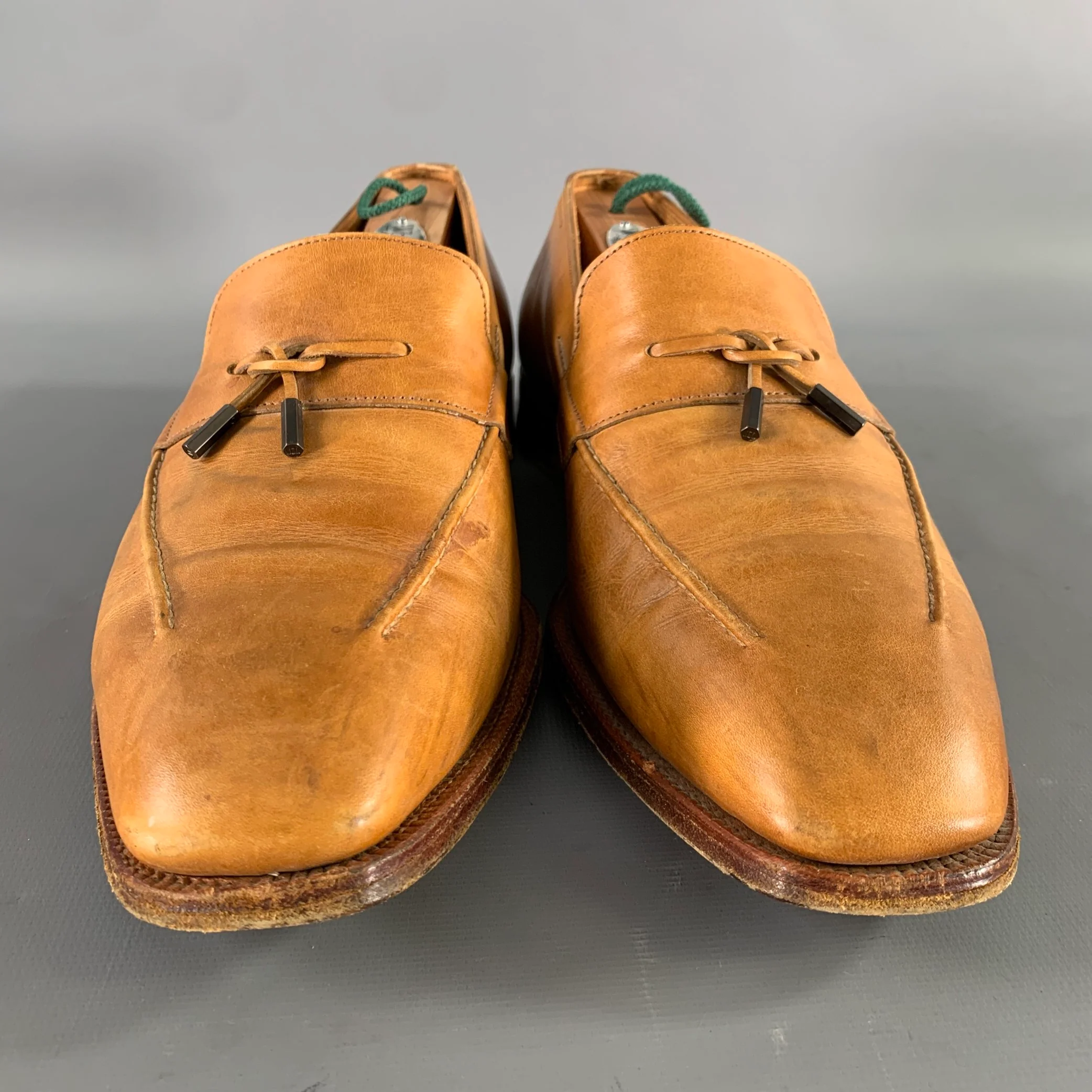 JOHN LOBB Size 9.5 Tan Leather Tassels Loafers - Image 4