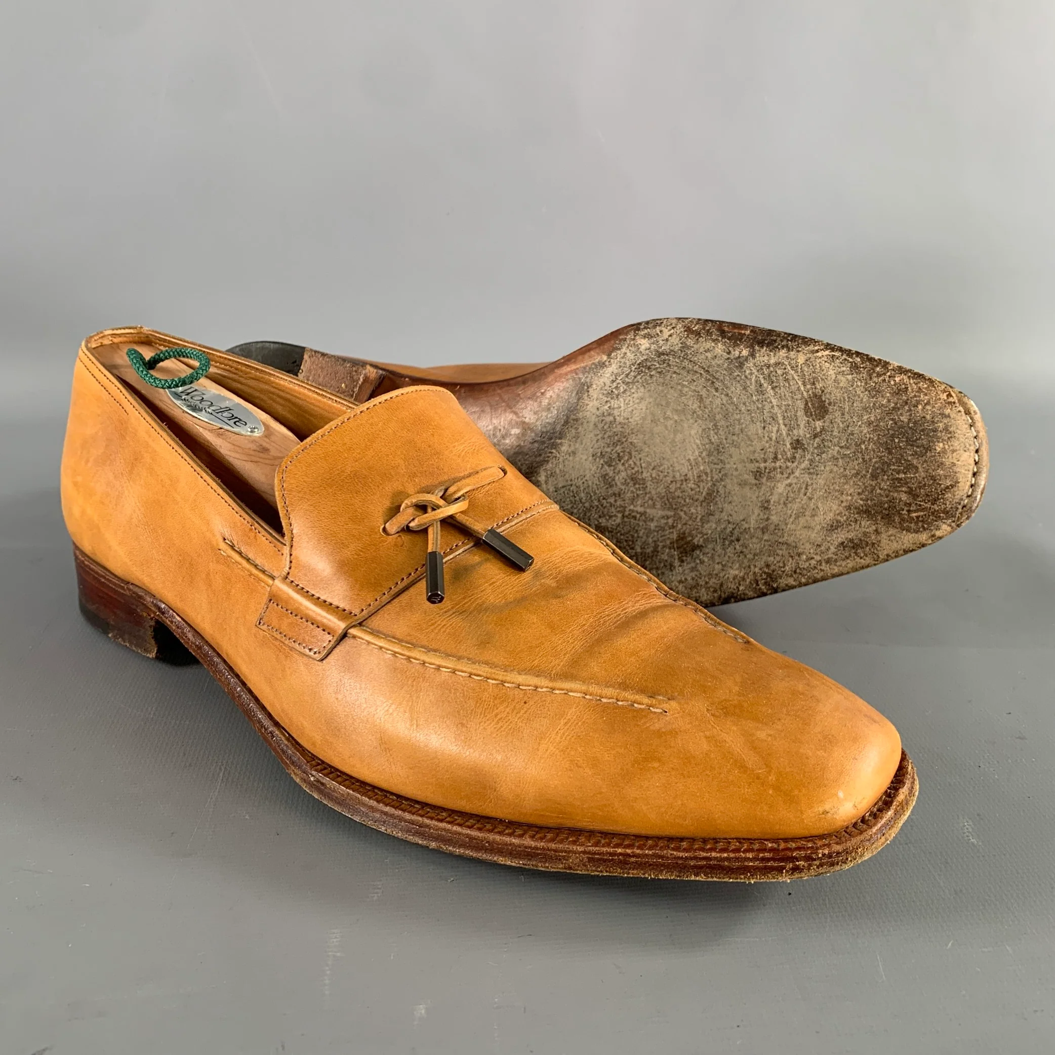 JOHN LOBB Size 9.5 Tan Leather Tassels Loafers - Image 5
