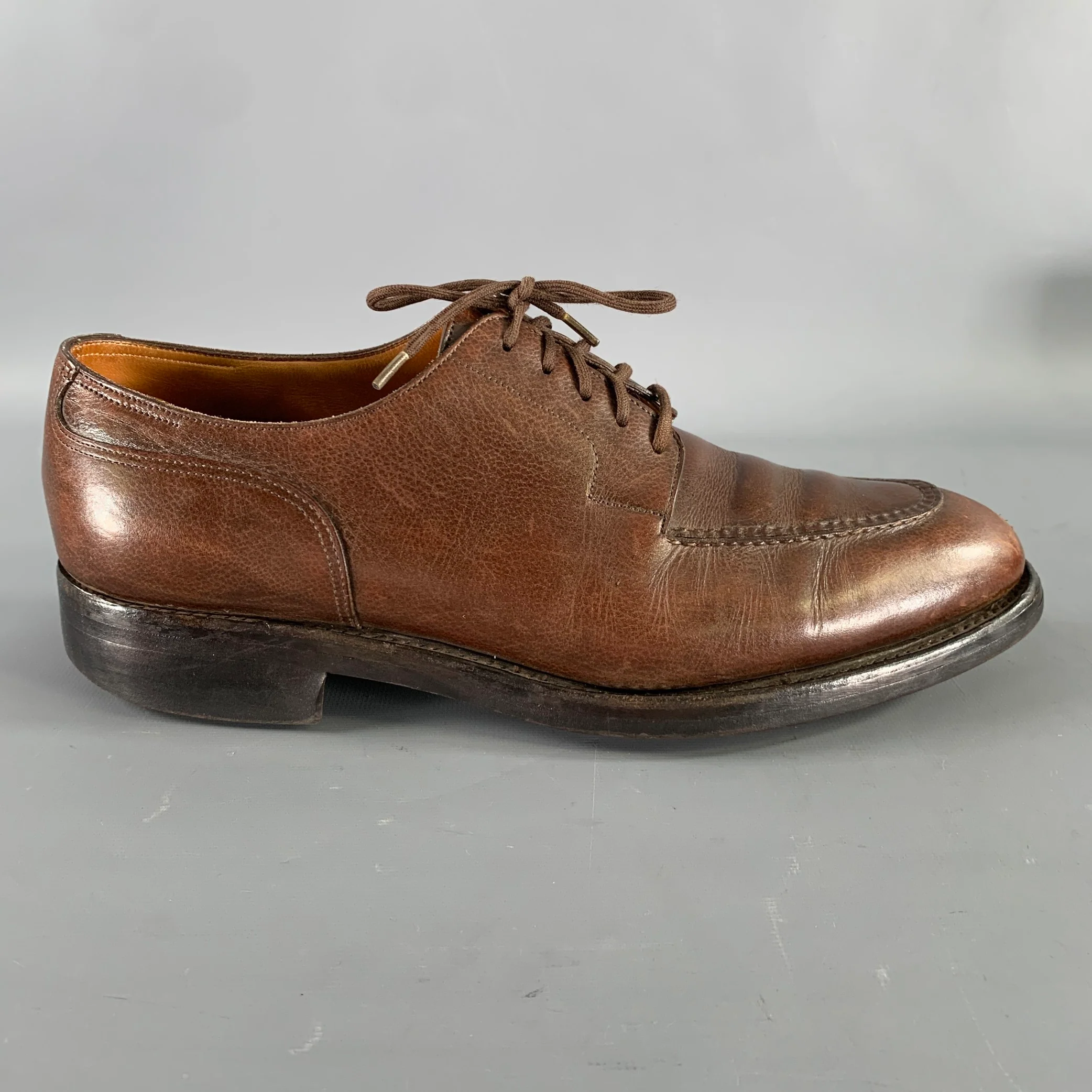 JOHN LOBB Size 9 Brown Leather Split Toe Lace Up Shoes - Image 2