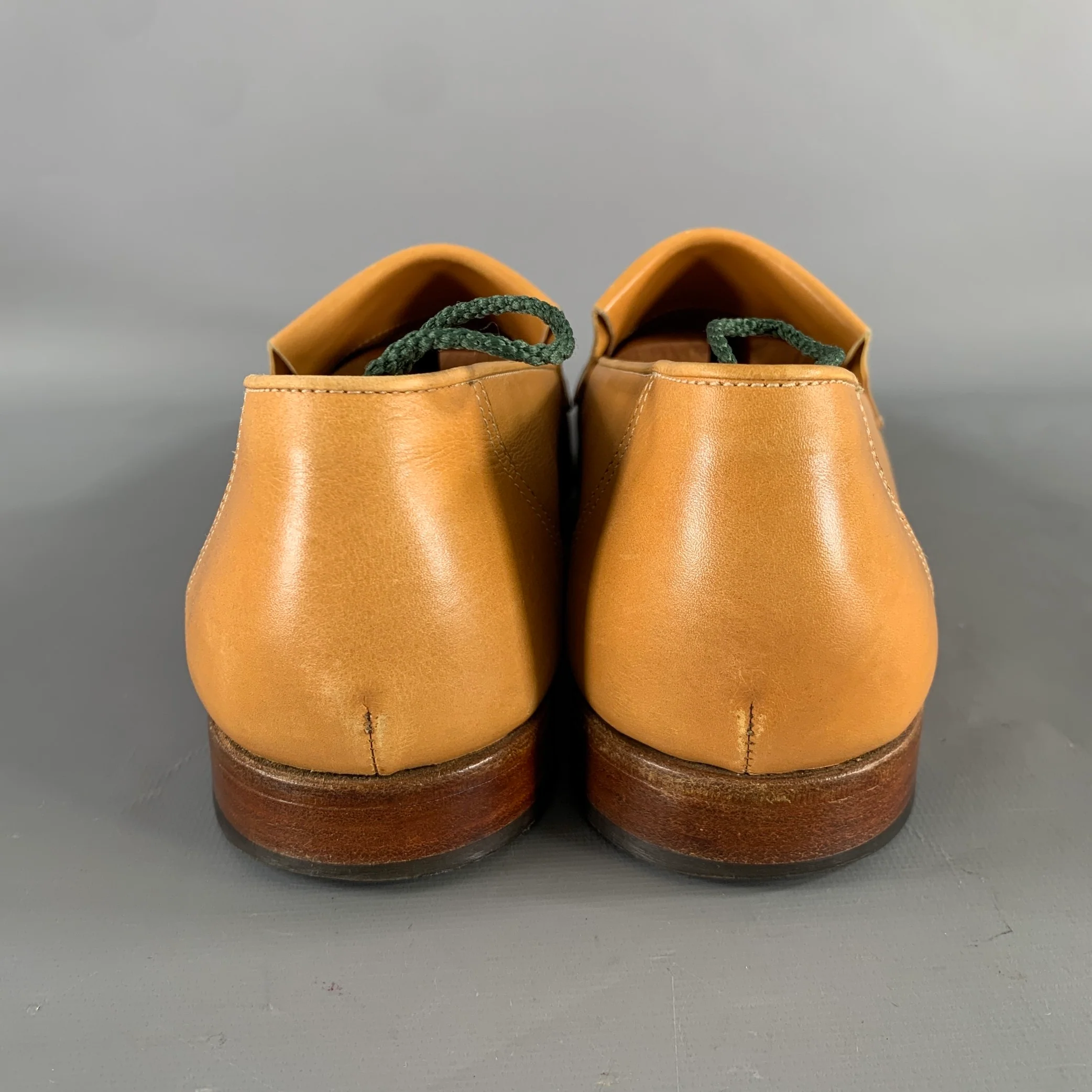 JOHN LOBB CHENTENHAM Size 9 Tan Leather Penny Loafers - Image 3