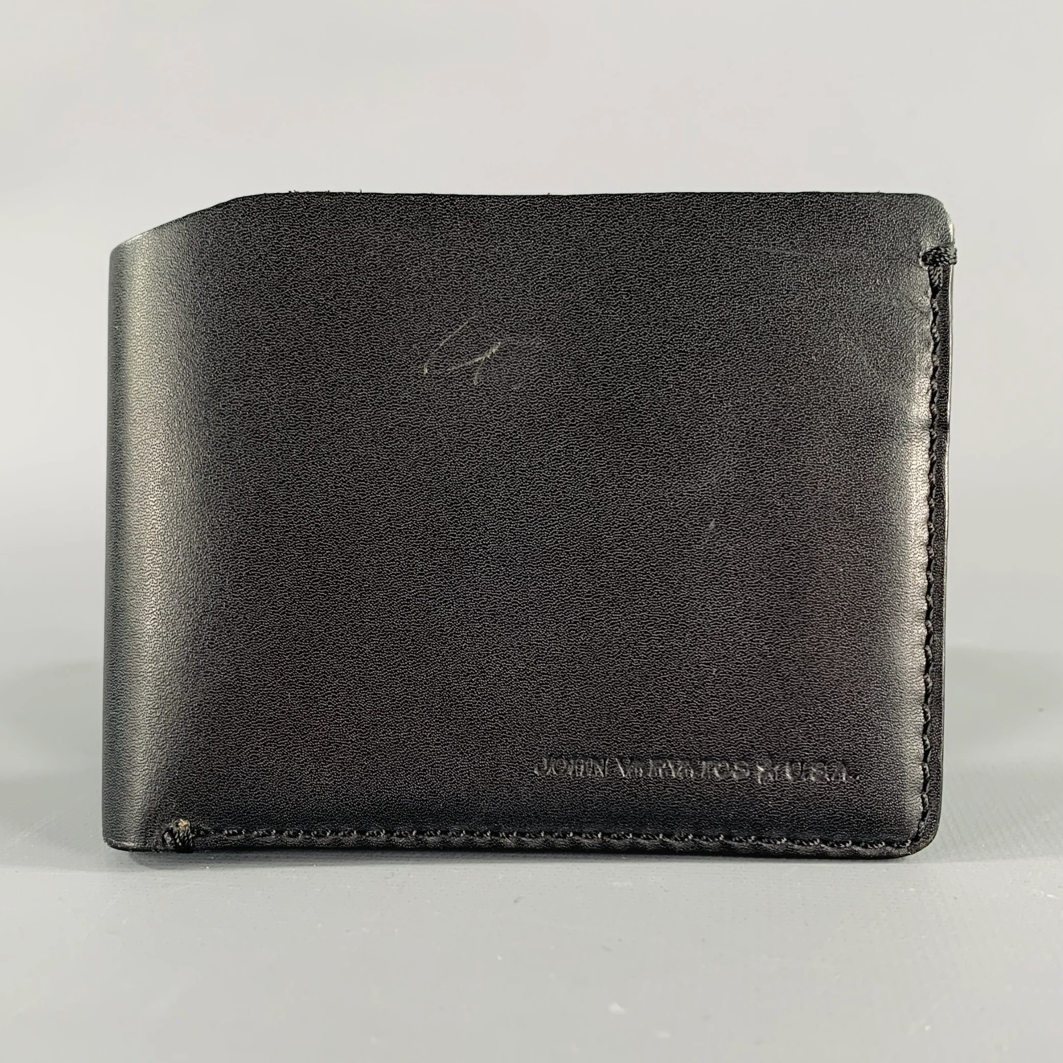 JOHN VARVATOS Black Leather Bifold Wallet