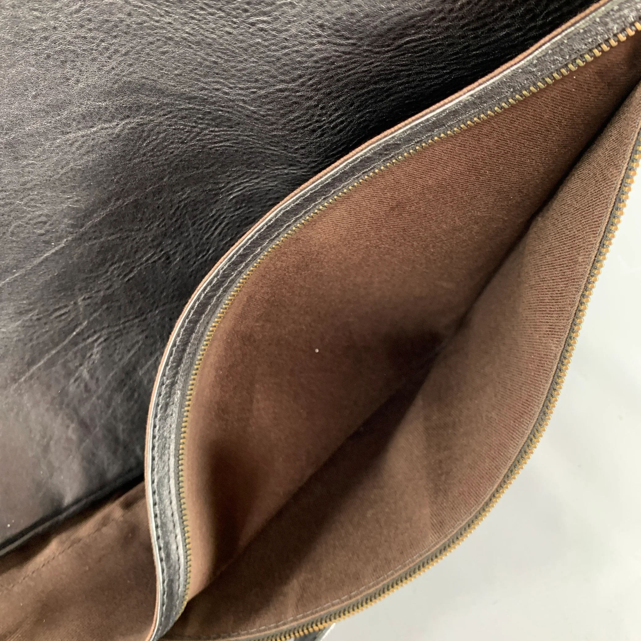JOHN VARVATOS Black Leather Overlay Cross Body Bag - Image 11