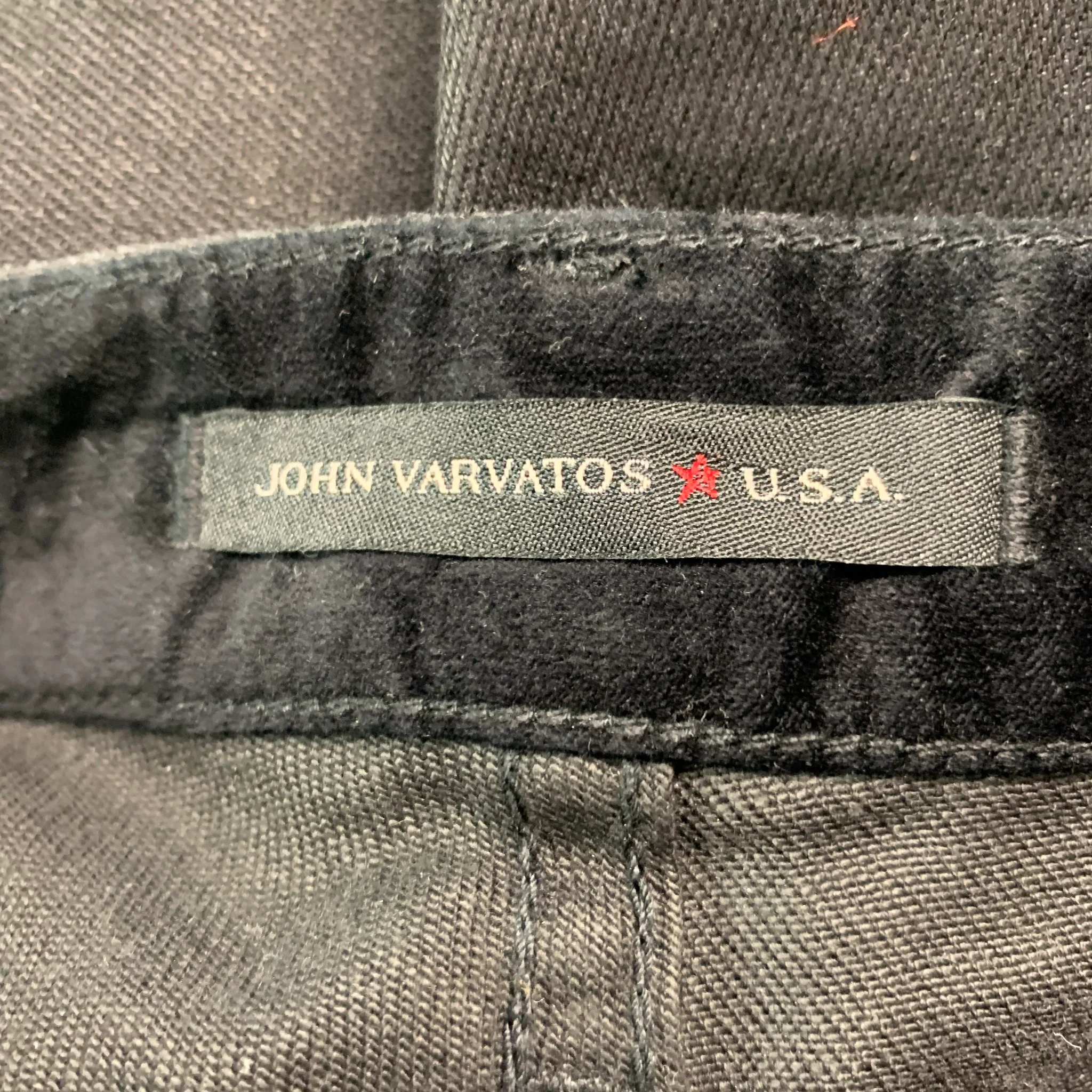 JOHN VARVATOS Size 30 Black Cotton Polyester Button Fly Jeans - Image 3