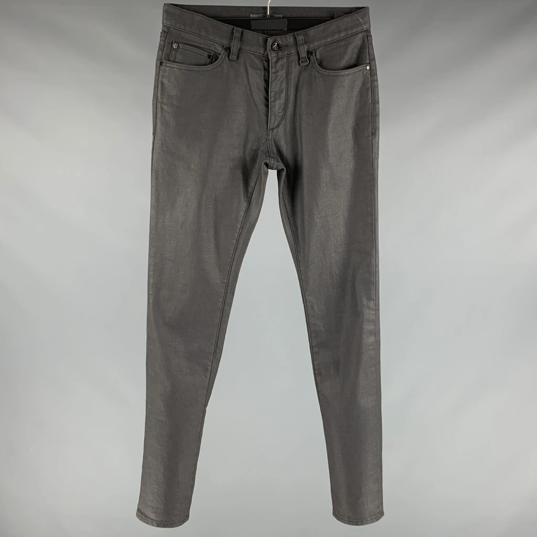 JOHN VARVATOS Size 30 Grey Silver Cotton Elastane Jeans