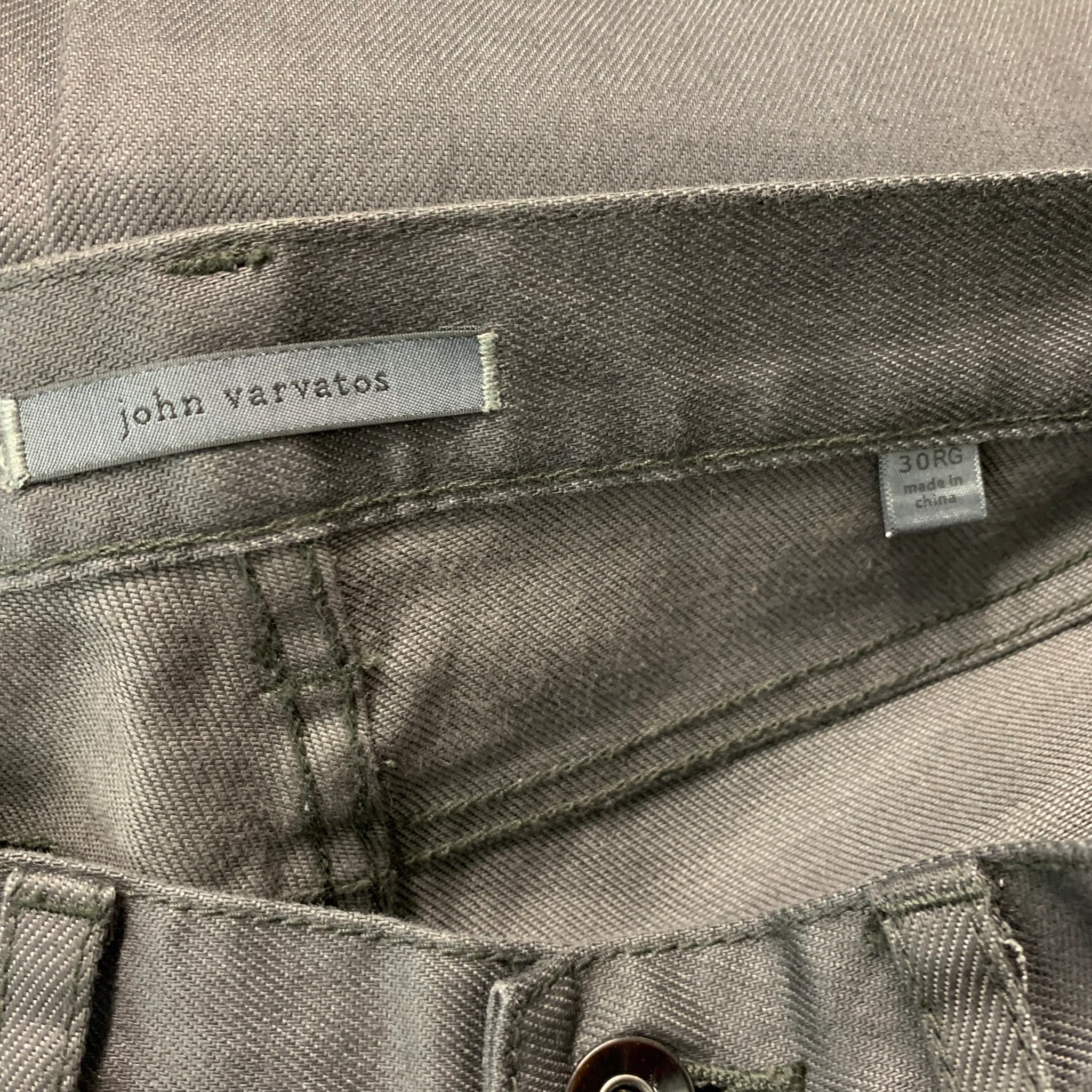 JOHN VARVATOS Size 30 Grey Silver Cotton Elastane Jeans - Image 6