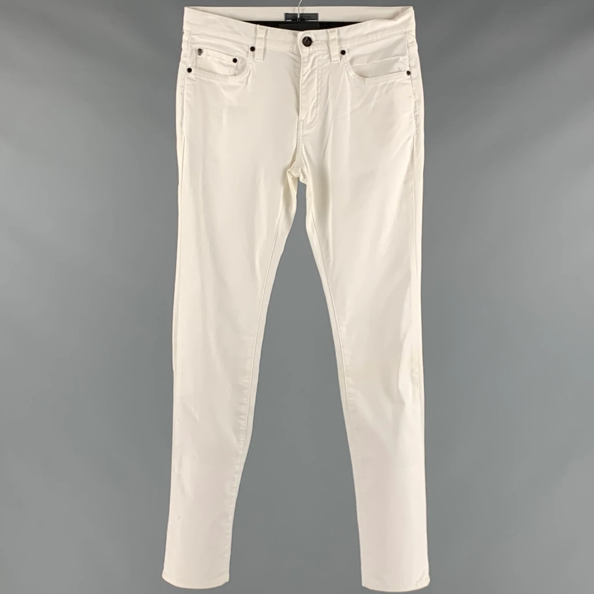 JOHN VARVATOS Size 30 Off White Cotton Elastane Jeans