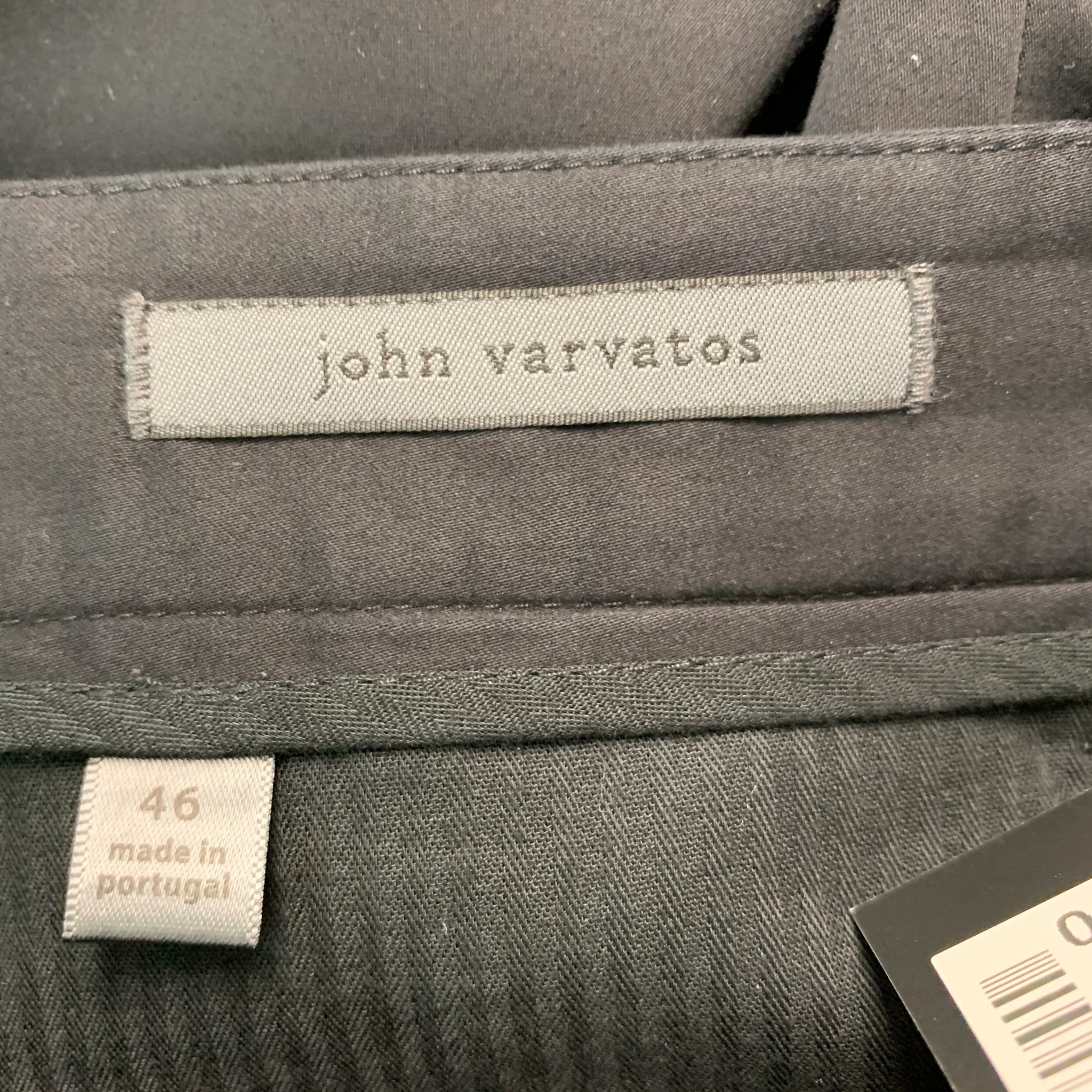 JOHN VARVATOS Size 33 Black Cotton Elastane Flat Front Casual Pants - Image 4