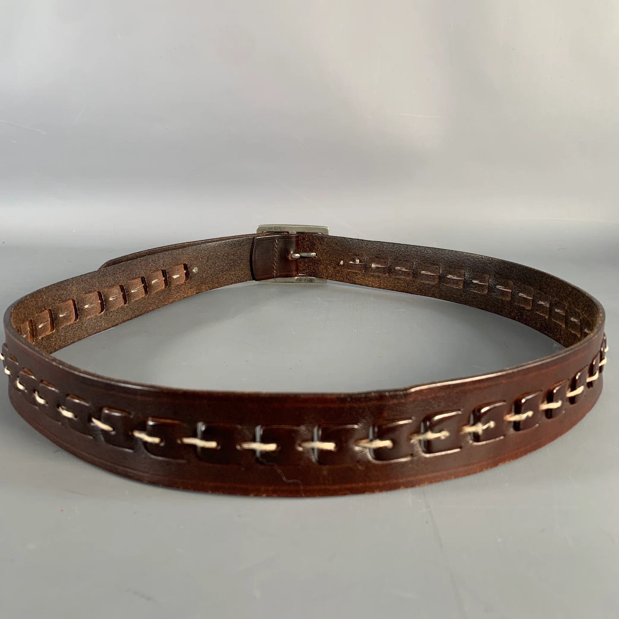 JOHN VARVATOS Size 38 Brown Leather Belt - Image 4