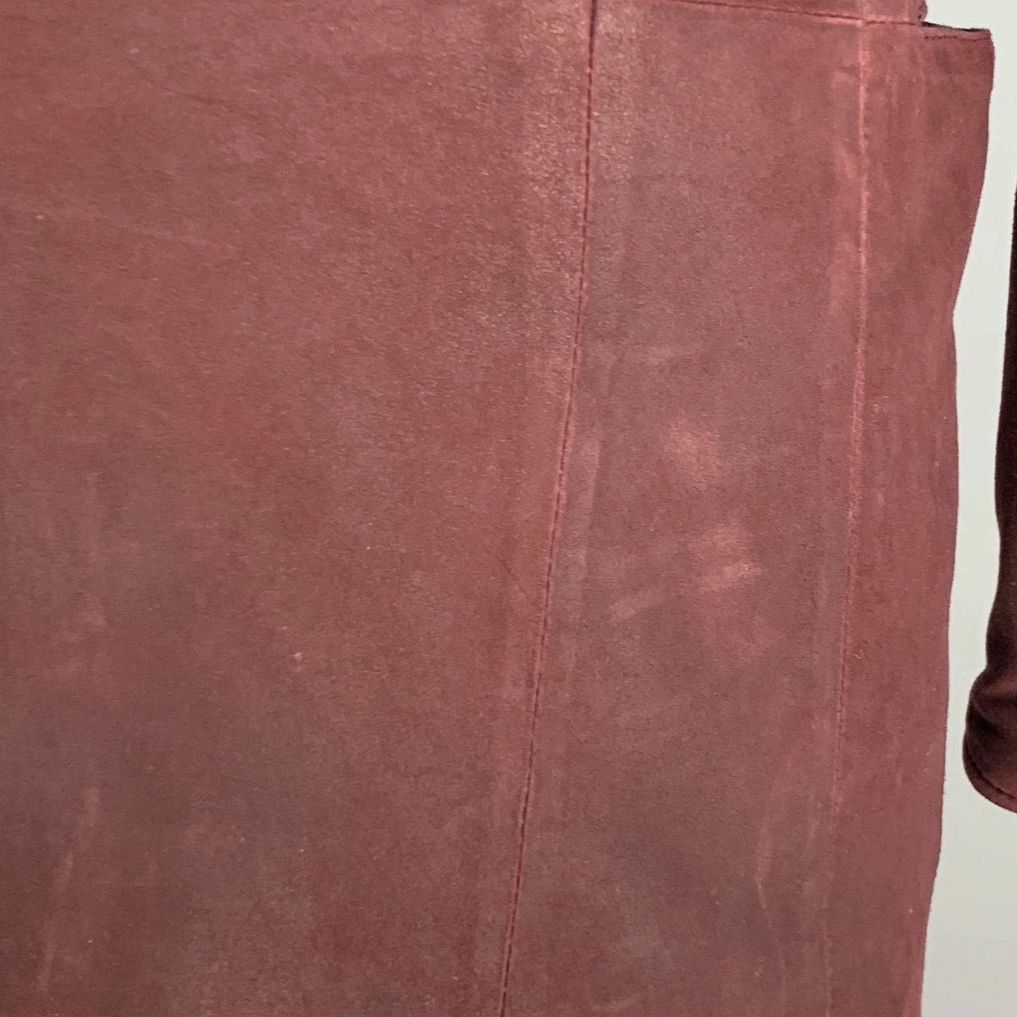 JOHN VARVATOS Size 38 Burgundy Suede Single breasted Jacket - Image 4