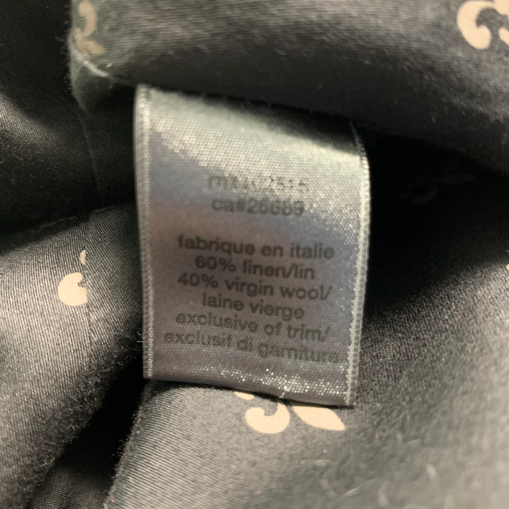 JOHN VARVATOS Size 40 Black Solid Linen Wool Peak Lapel Tuxedo - Image 9
