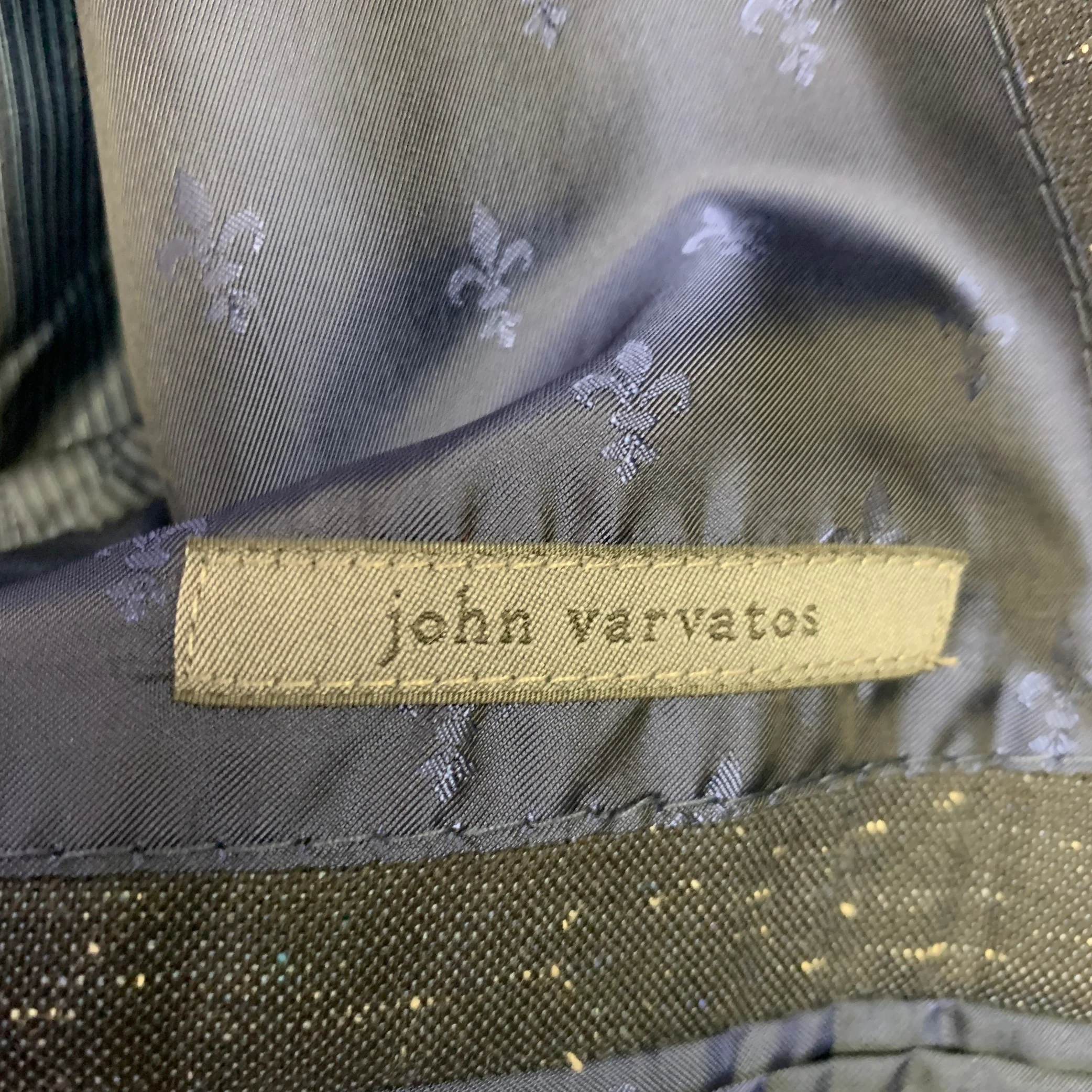 JOHN VARVATOS Size 40 Navy White Virgin Wool Blend Suit - Image 7
