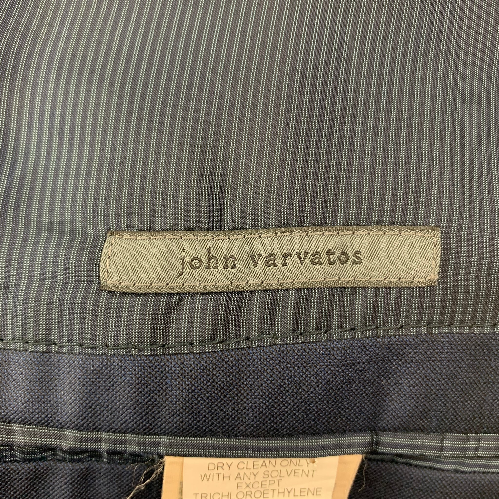 JOHN VARVATOS Size 44 Long Blue Wool Notch Lapel Sport Coat - Image 7