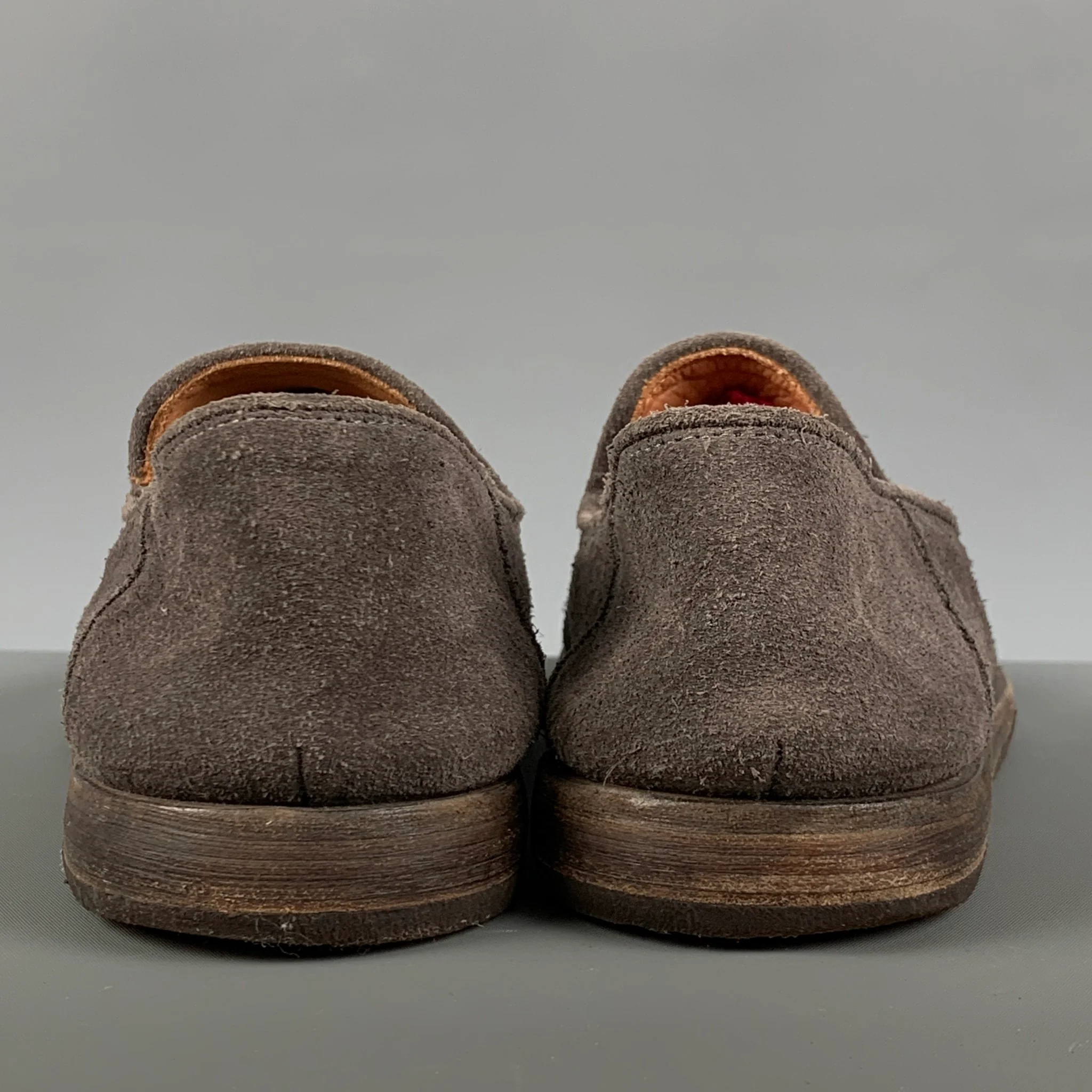 JOHN VARVATOS Size 8 Gray Suede Slippers Loafers - Image 3
