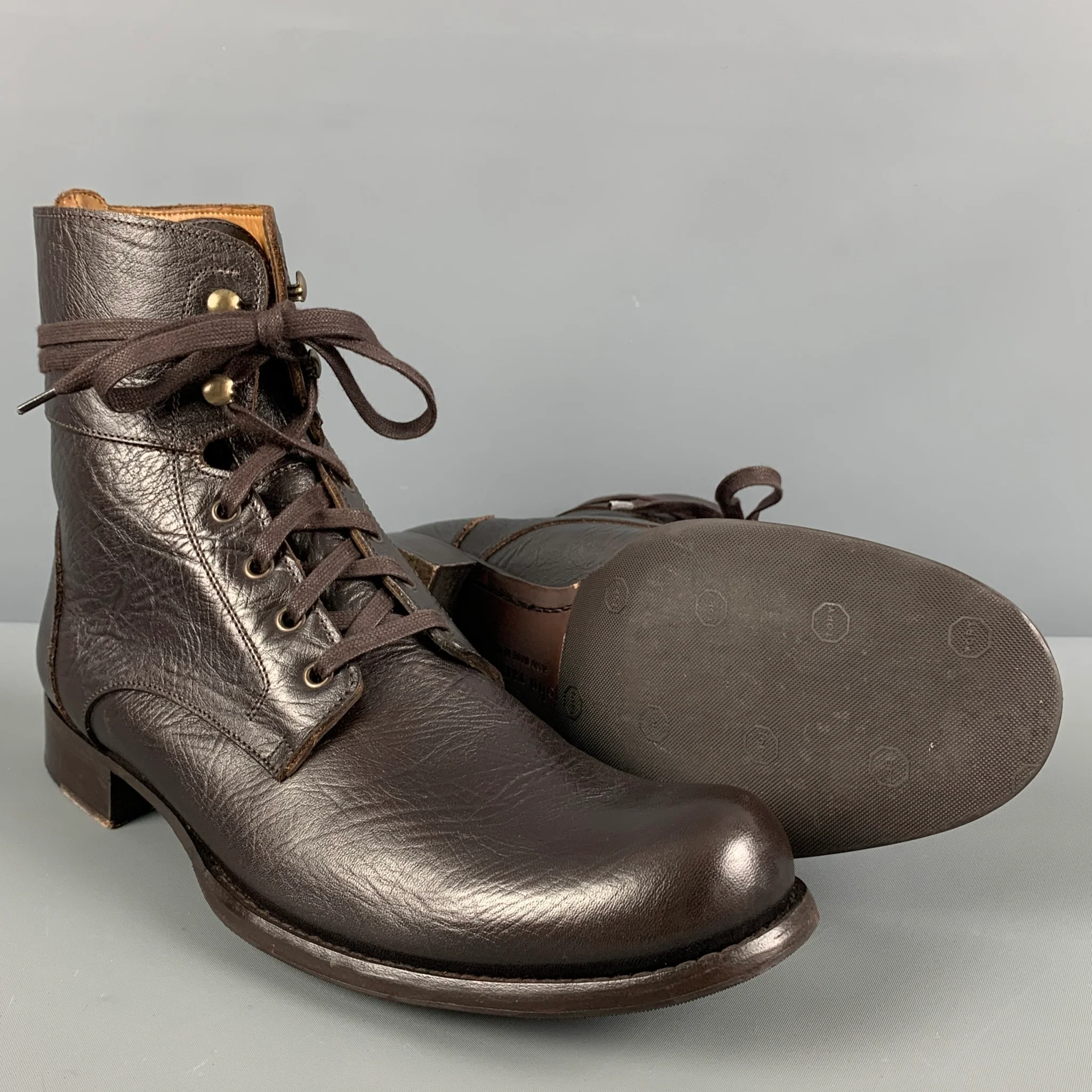 JOHN VARVATOS Size 9.5 Brown Leather Boots - Image 3