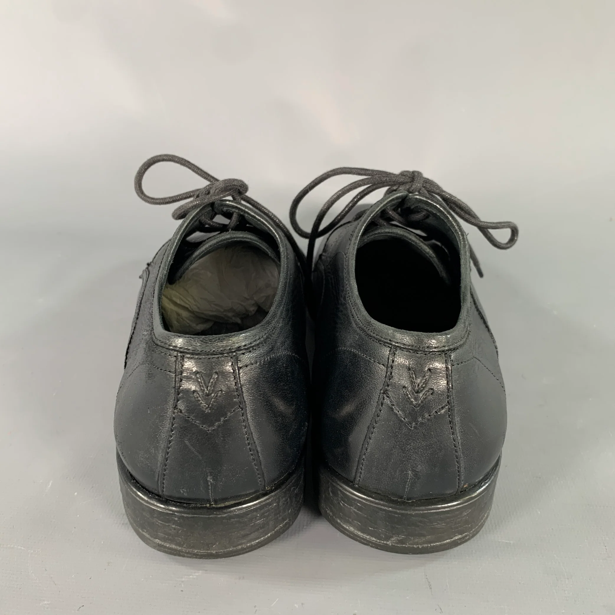 JOHN VARVATOS Size 9 Black Leather Oxford Lace Up Shoes - Image 3