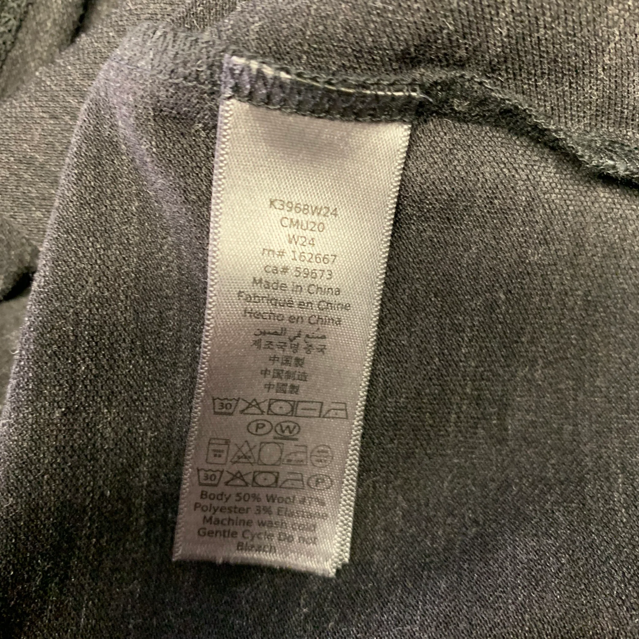 JOHN VARVATOS Size L Black Heather Wool Blend Long Polo - Image 5