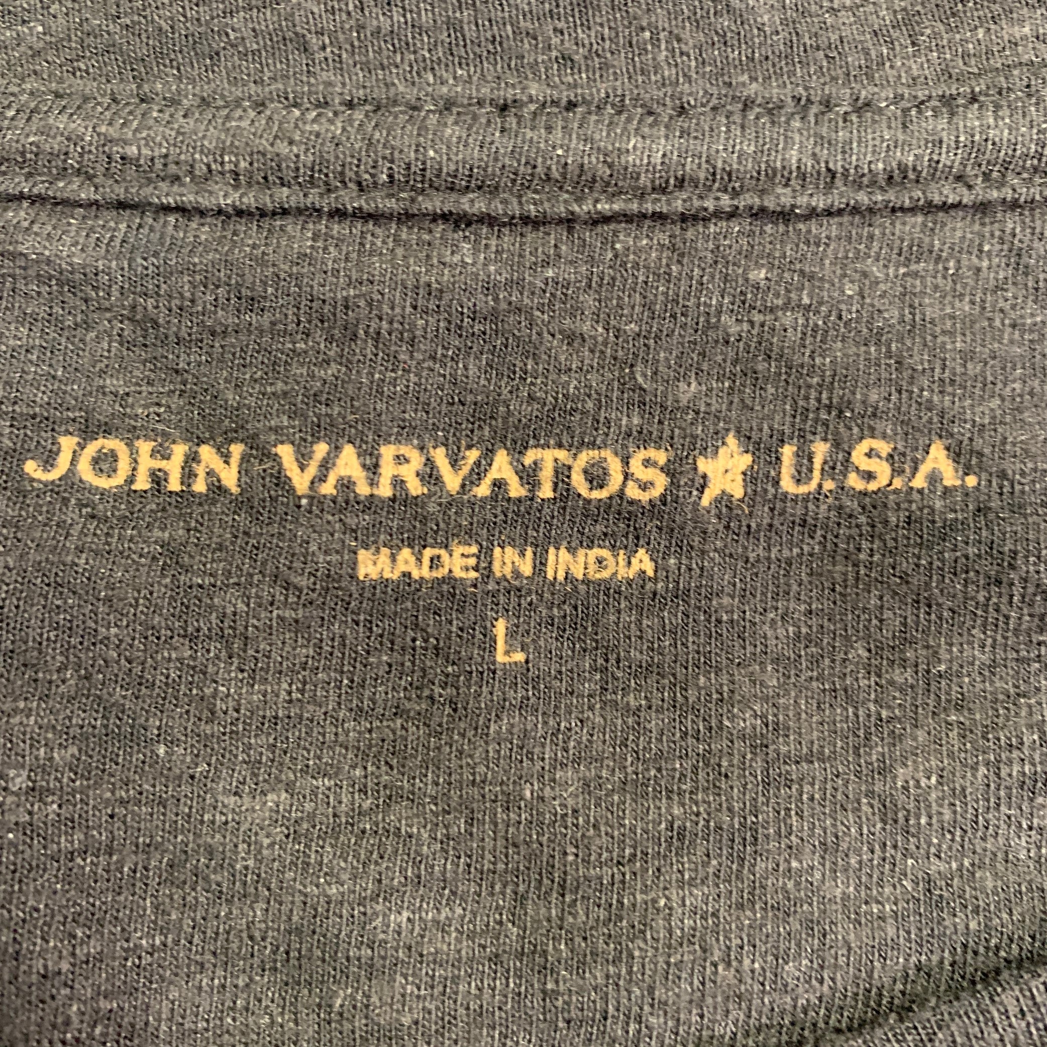 JOHN VARVATOS Size L Black Multi Color Skull Embroidery Short Sleeve T-shirt - Image 7